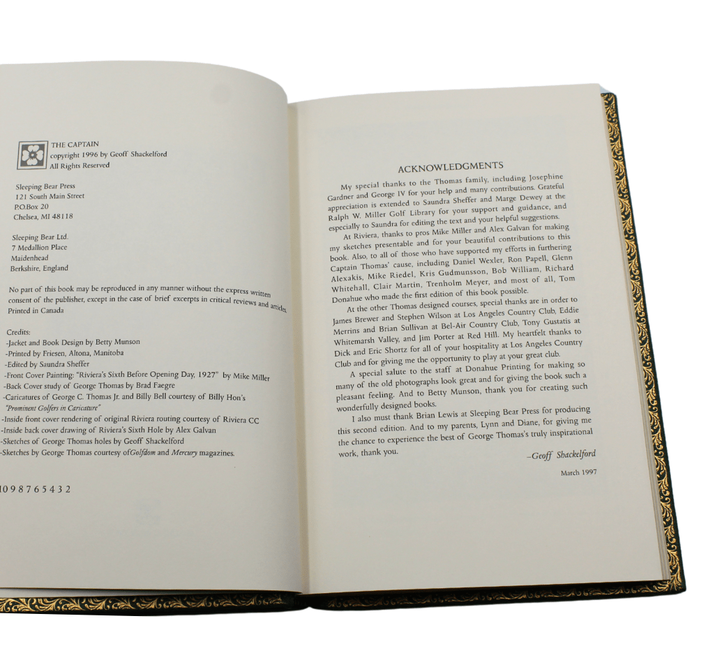 The Captain: George C. Thomas Jr. and His Golf Architecture by Geoff Shackelford, Limited Edition, Binder's Copy, 1996 - The Great Republic