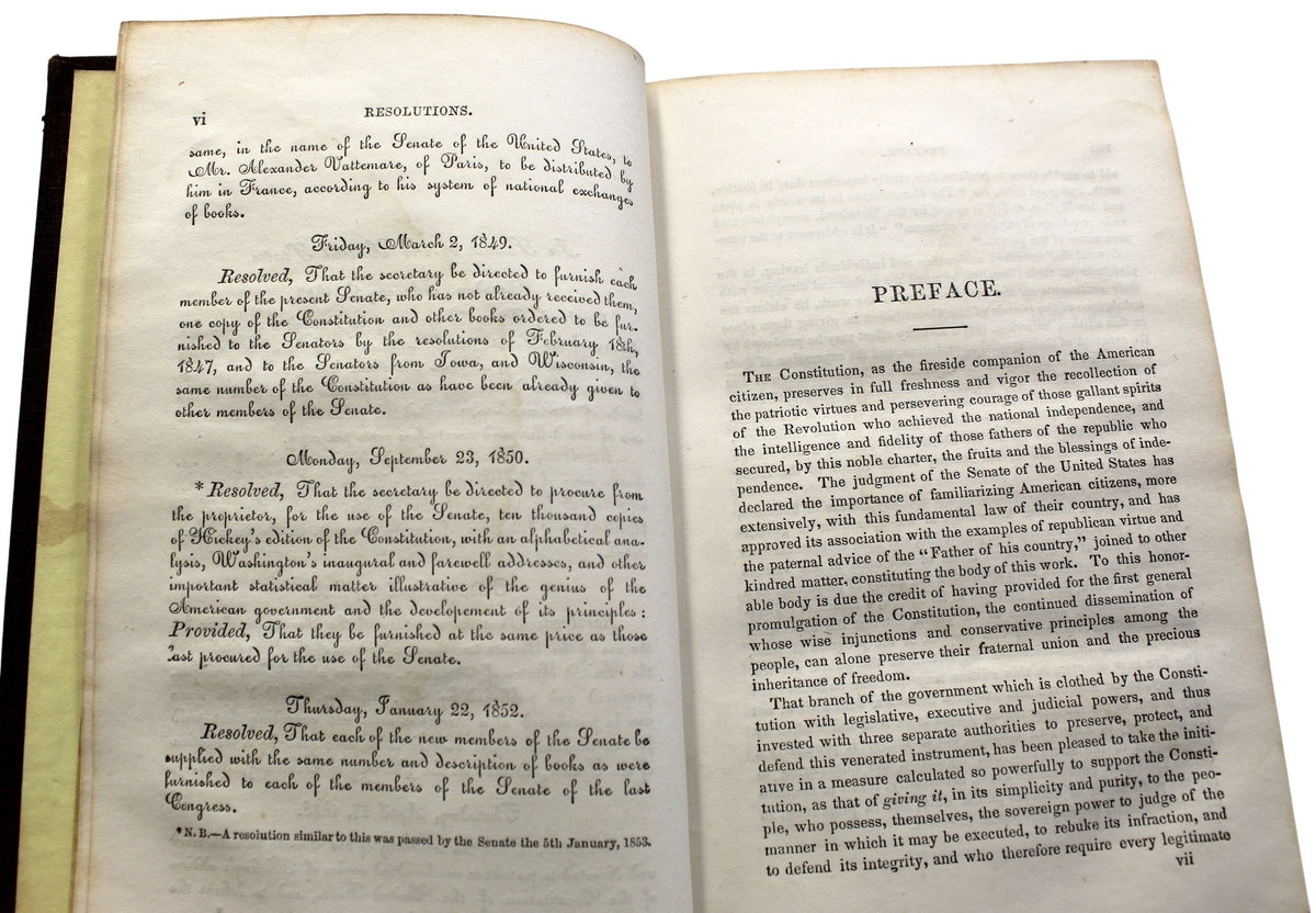 The Constitution of the United States of America with an Alphabetical Analysis, Published by W. Hickey, Seventh Edition, 1855 - The Great Republic