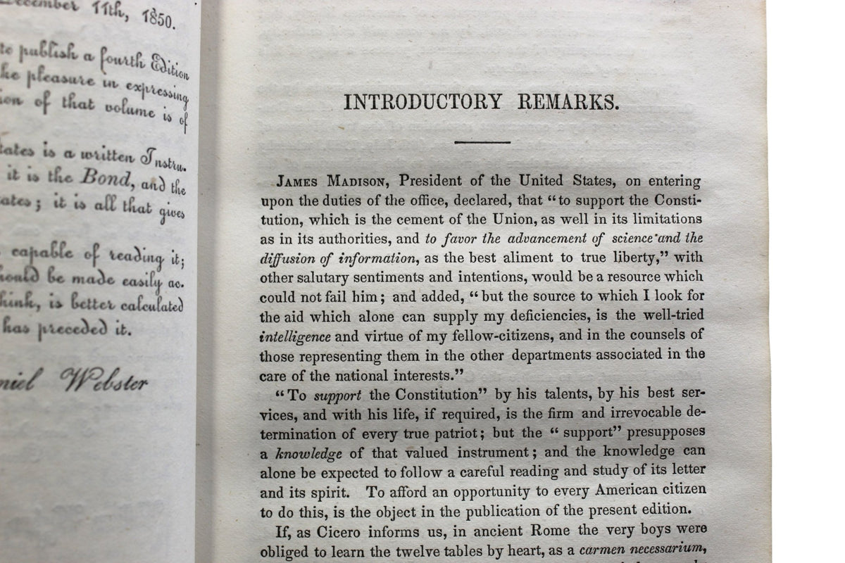 The Constitution of the United States of America with an Alphabetical Analysis, Published by W. Hickey, Seventh Edition, 1855 - The Great Republic