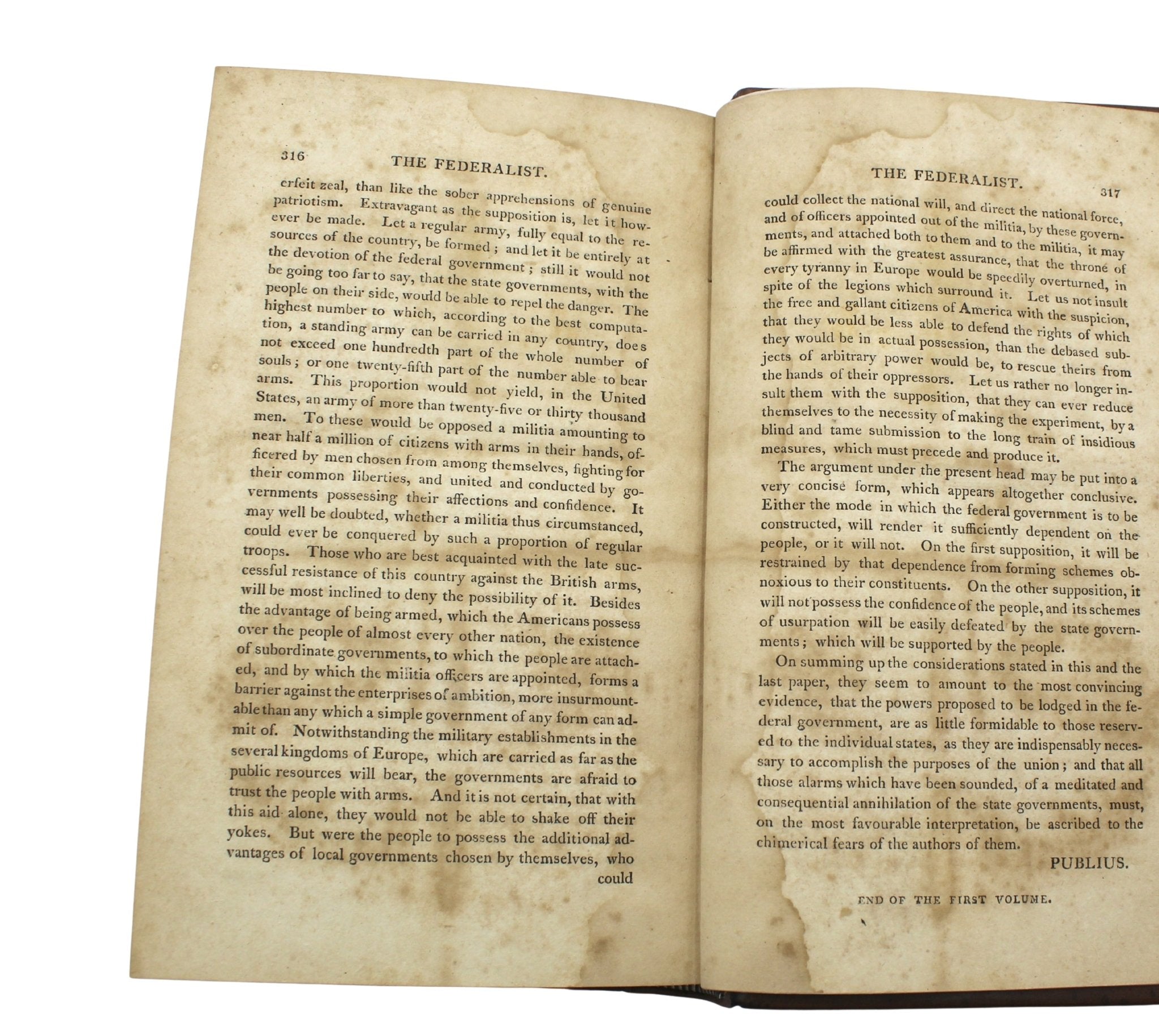 The Federalist, on The New Constitution by Publius, Second Edition, in Two Volumes, 1802 - The Great Republic