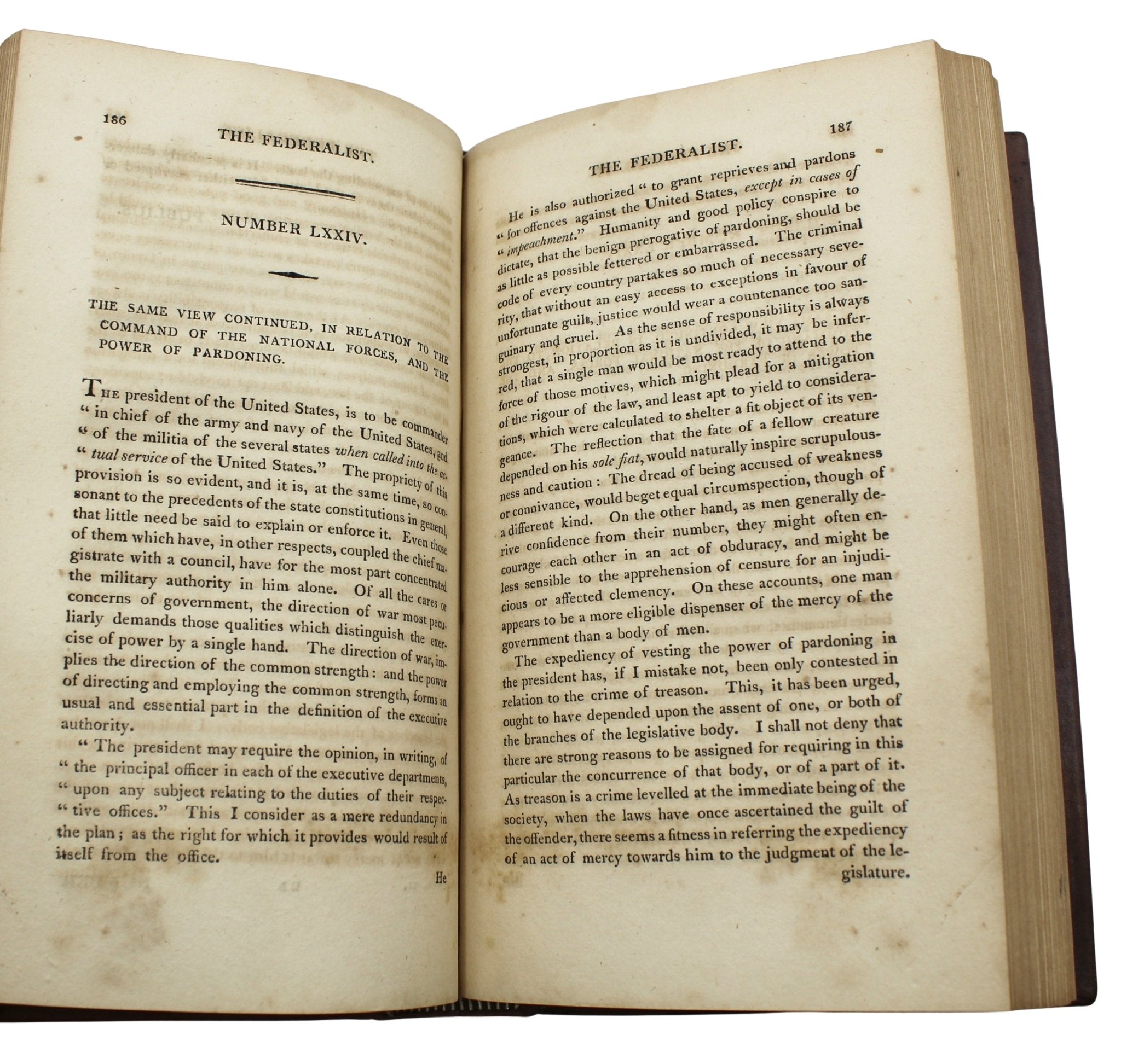 The Federalist, on The New Constitution by Publius, Second Edition, in Two Volumes, 1802 - The Great Republic