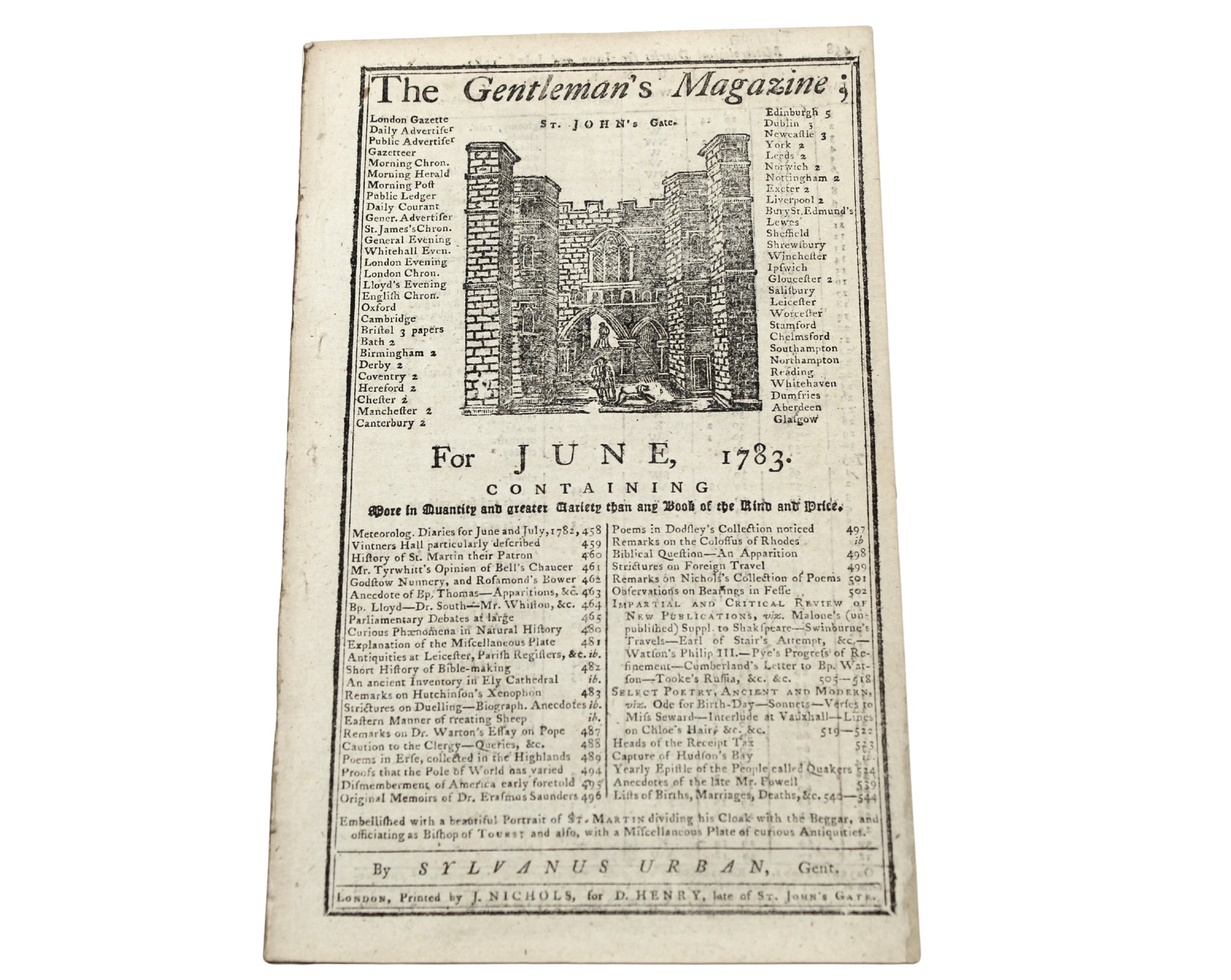 The Gentleman's Magazine, with 1777 Flag Resolution, June 1783 - The Great Republic