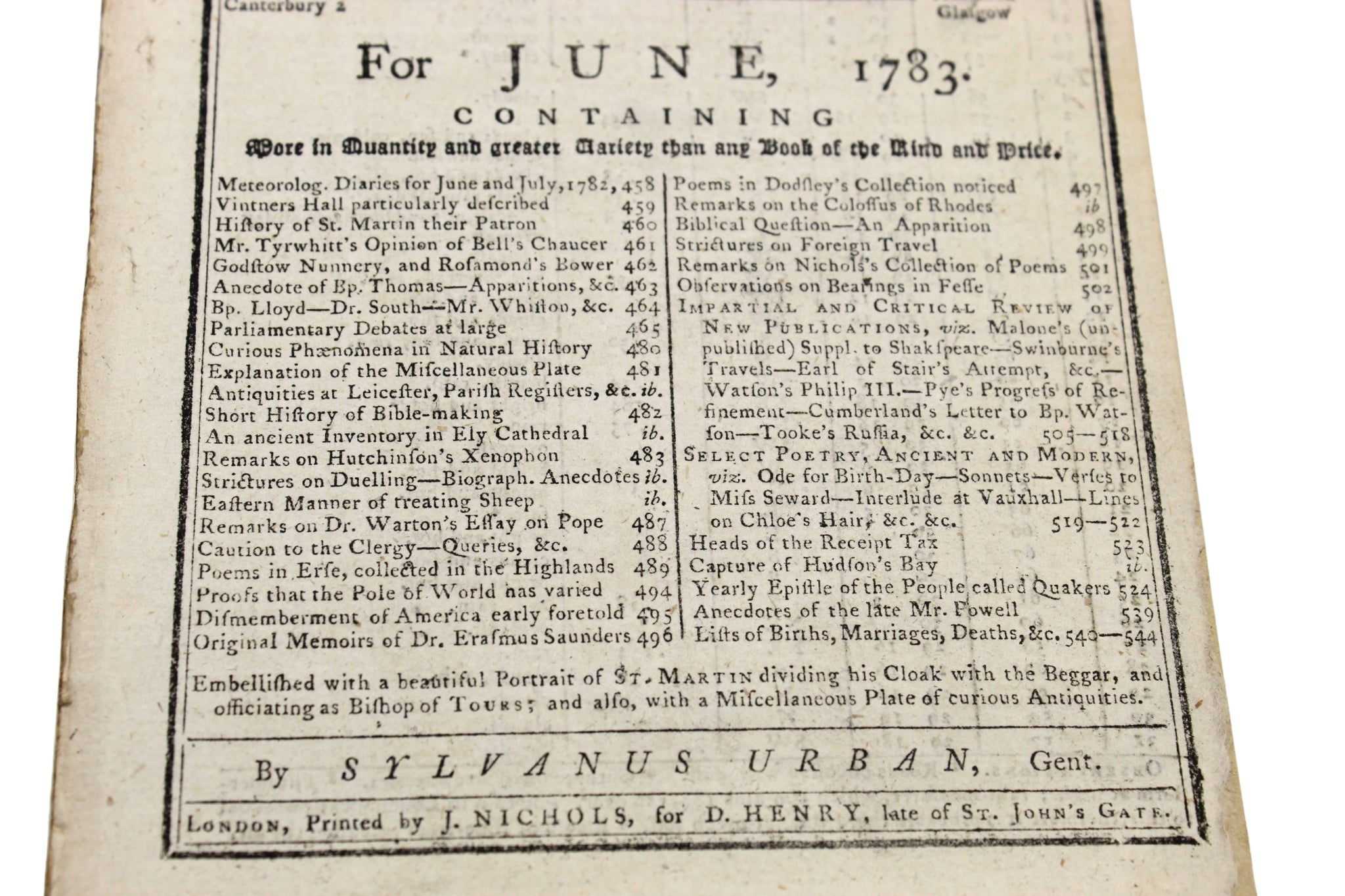 The Gentleman's Magazine, with 1777 Flag Resolution, June 1783 - The Great Republic