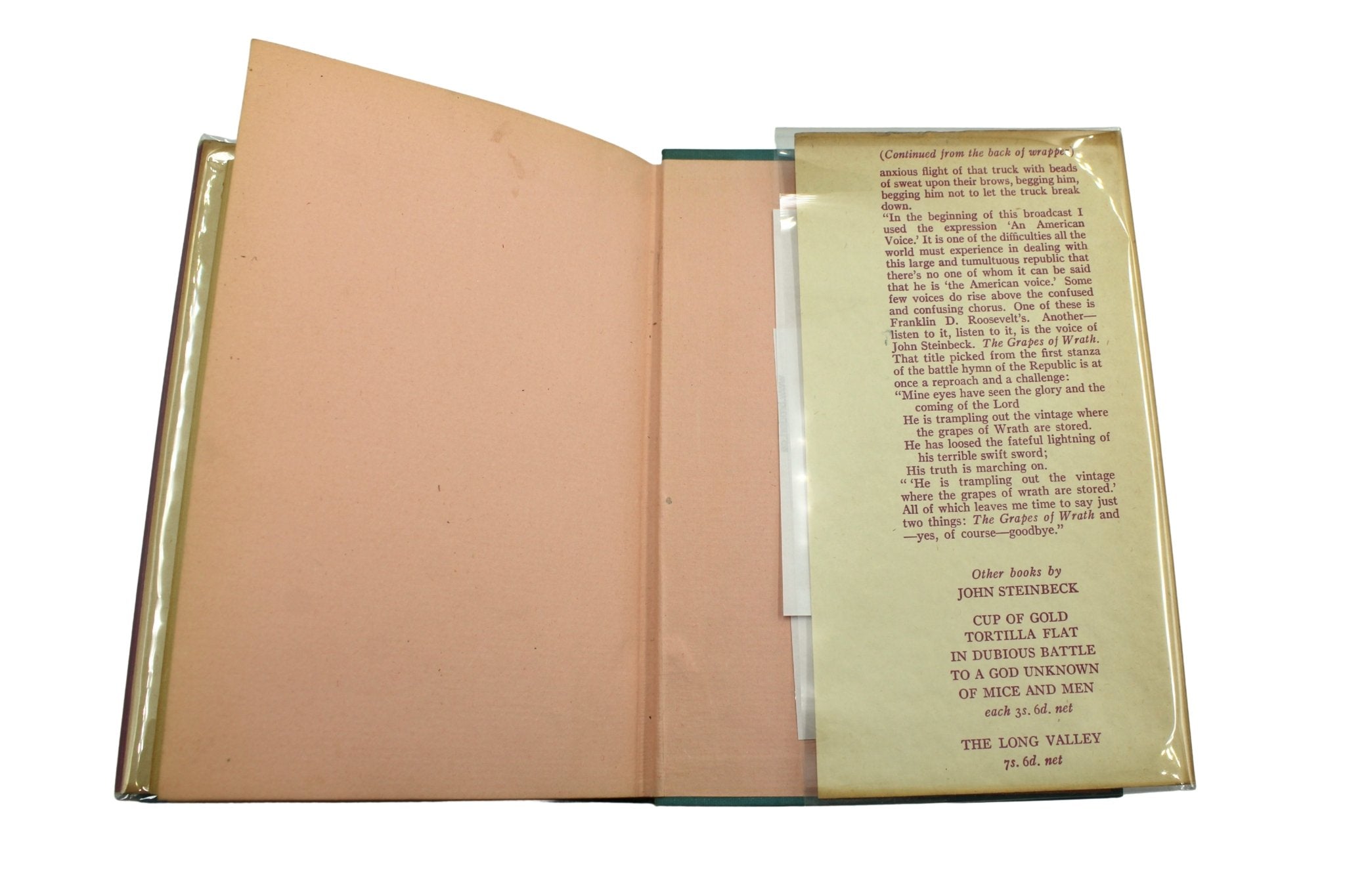 The Grapes of Wrath by John Steinbeck, First UK Edition, 1939 - The Great Republic