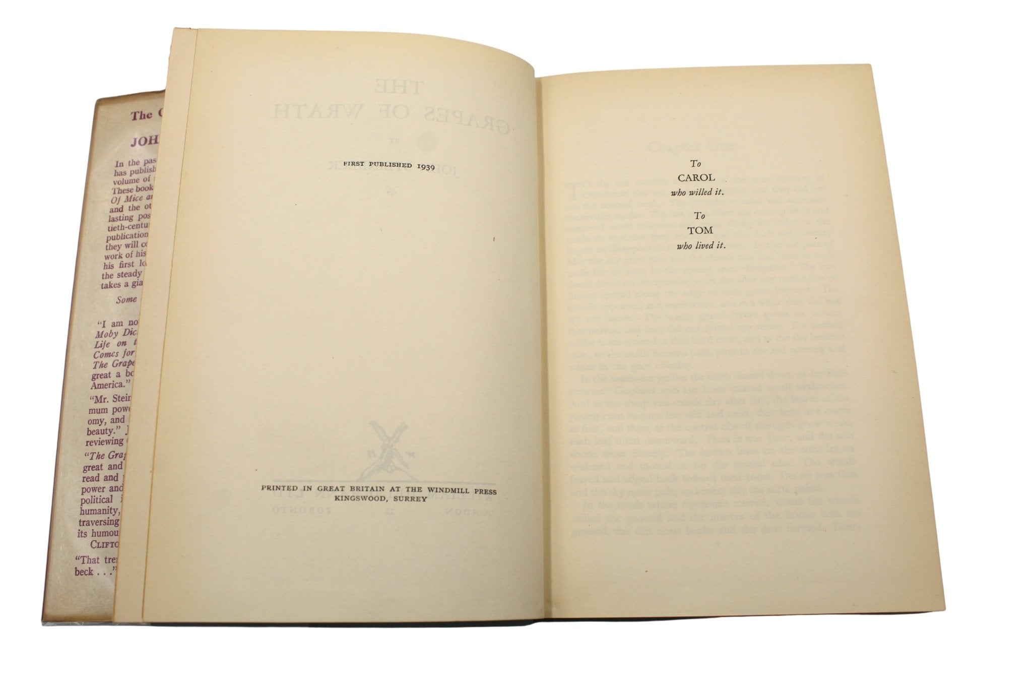The Grapes of Wrath by John Steinbeck, First UK Edition, 1939 - The Great Republic