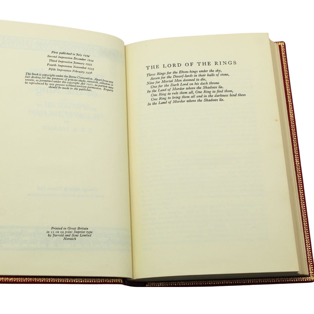 The Lord of the Rings Trilogy by J.R.R. Tolkien, First Edition, Three Volume Set, 1956, 1955 - The Great Republic