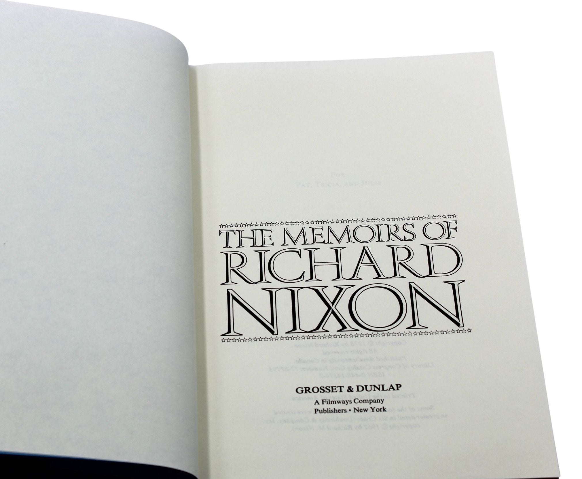 The Memoirs of Richard Nixon by Richard Nixon, Signed and Inscribed, First Edition, 1978 - The Great Republic