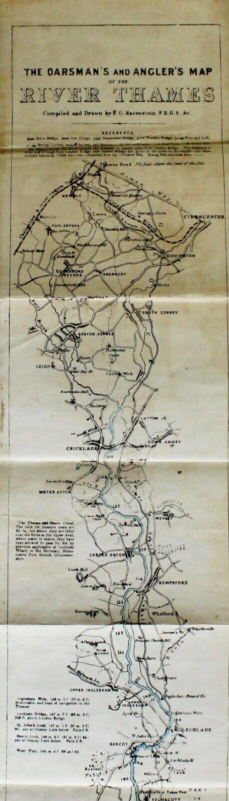 The Oarsman's and Angler's Map of the River Thames, Published by C. Smith & Son - The Great Republic
