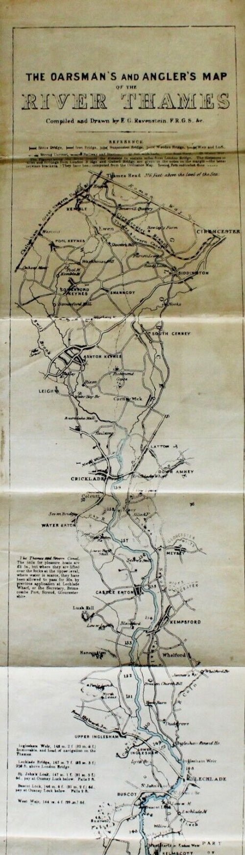 The Oarsman's and Angler's Map of the River Thames, Published by C. Smith & Son - The Great Republic