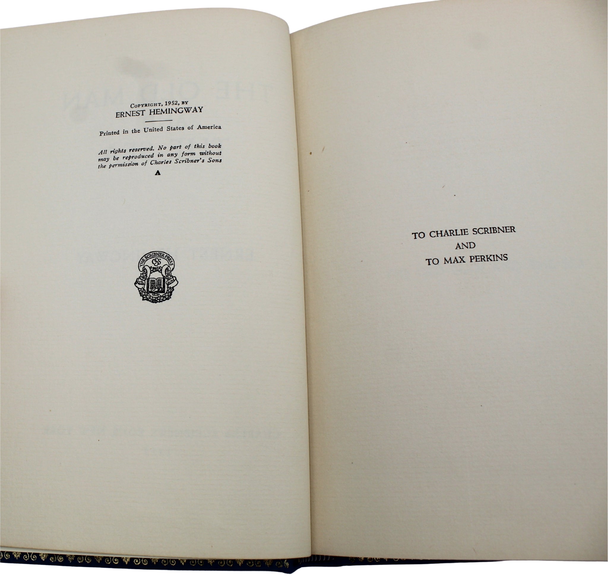 The Old Man and the Sea by Ernest Hemingway, First Edition, 1952 - The Great Republic