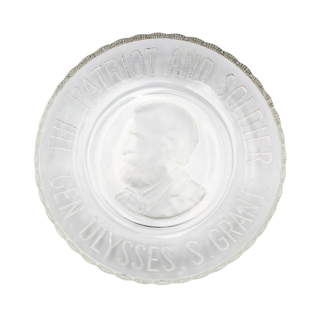 “The Patriot and Soldier. Gen. Ulysses S. Grant” Commemorative Glass Bowl, circa 1885 (clear) - The Great Republic