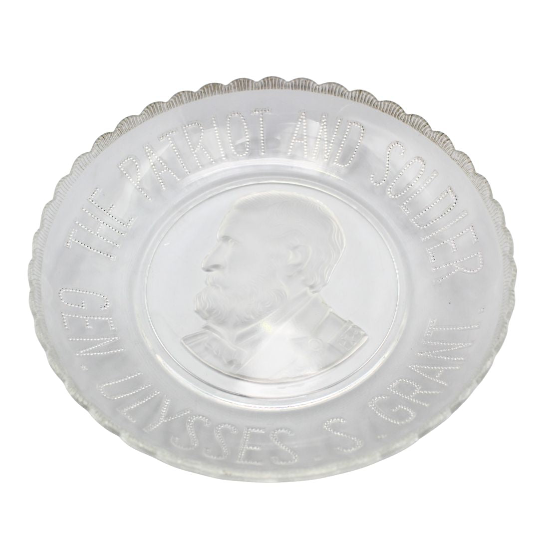 “The Patriot and Soldier. Gen. Ulysses S. Grant” Commemorative Glass Bowl, circa 1885 (clear) - The Great Republic