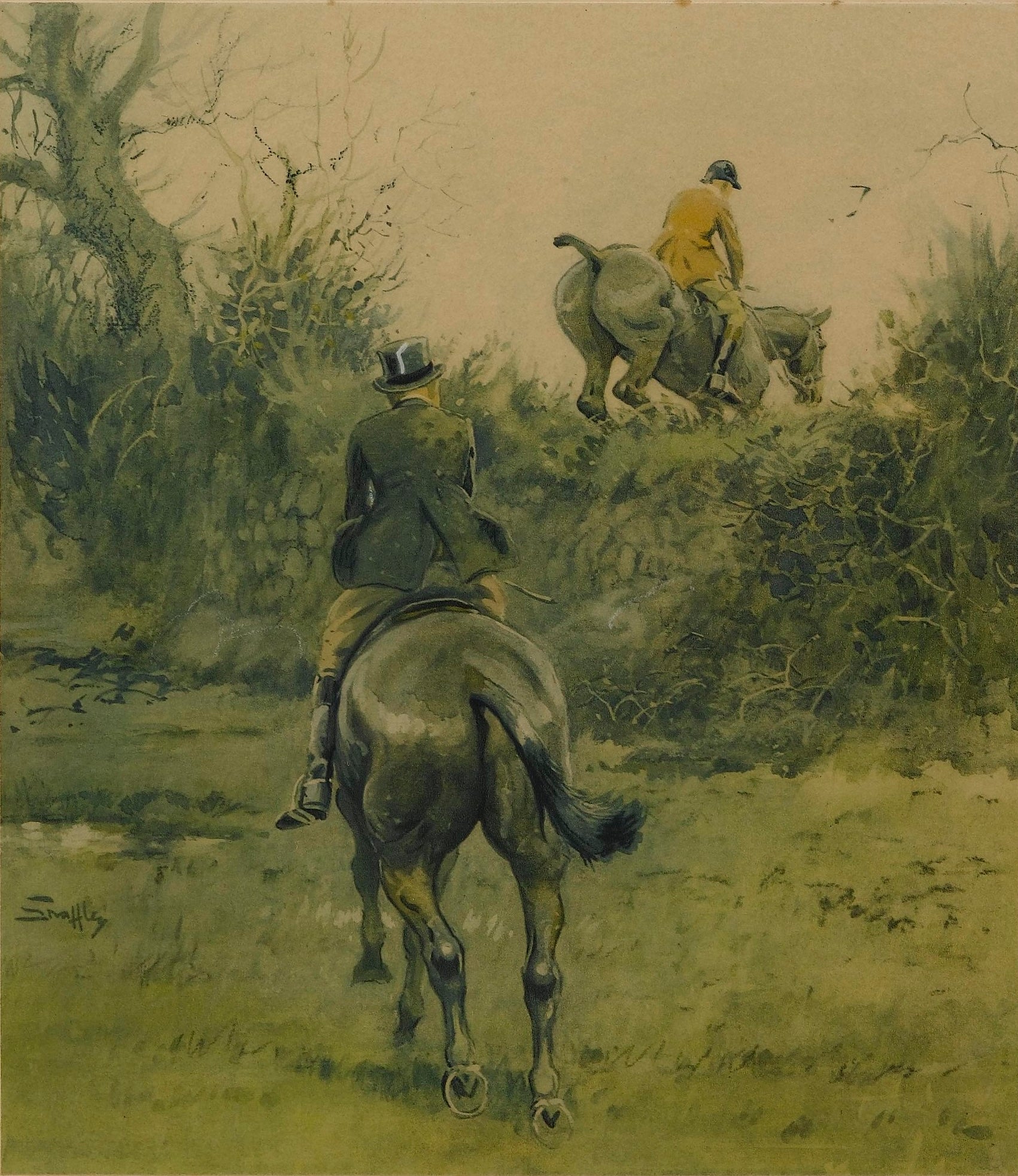 "The Stone Faceder" Signed Horse Print by Snaffles, Circa 1934 - The Great Republic