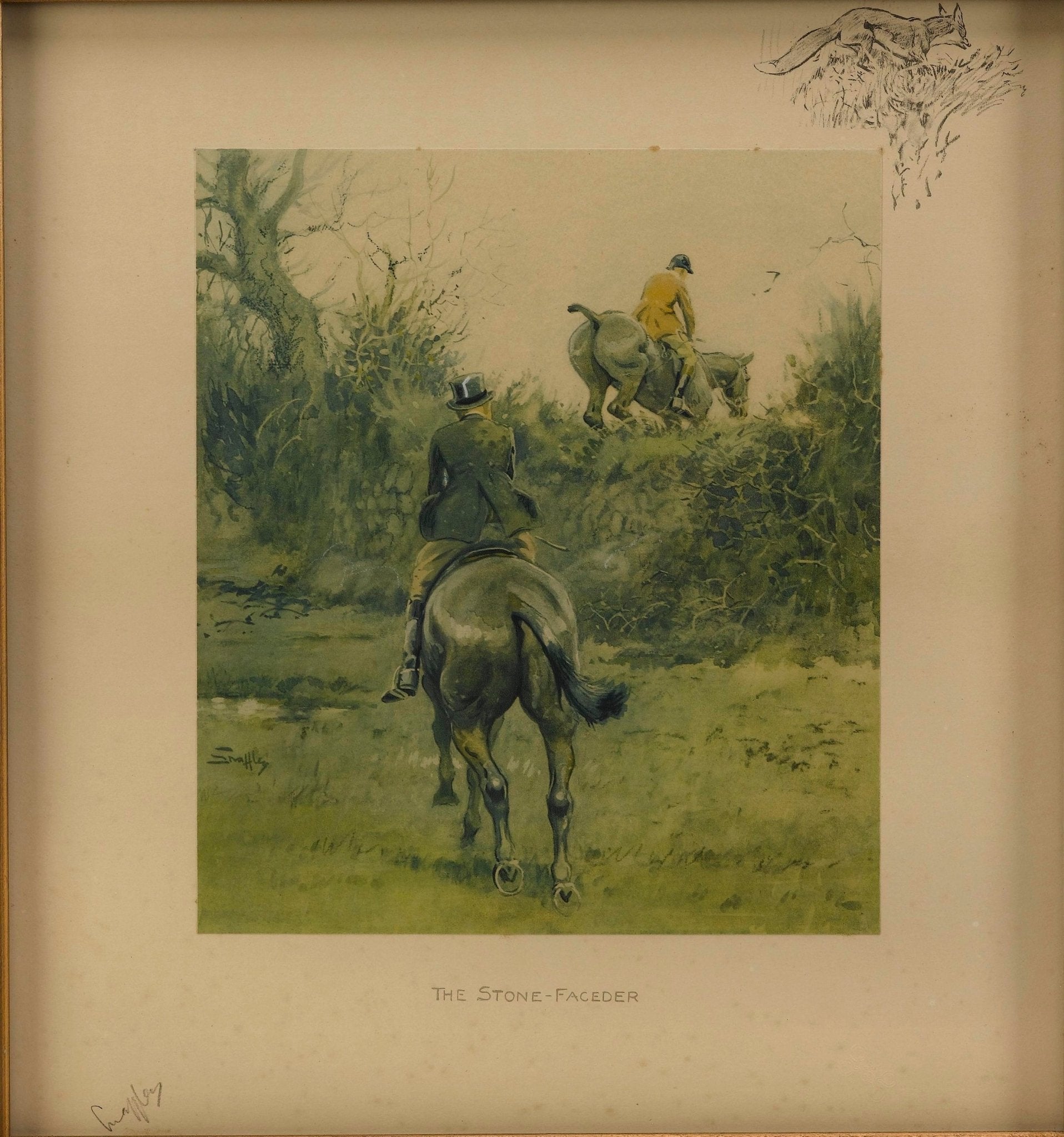 "The Stone Faceder" Signed Horse Print by Snaffles, Circa 1934 - The Great Republic