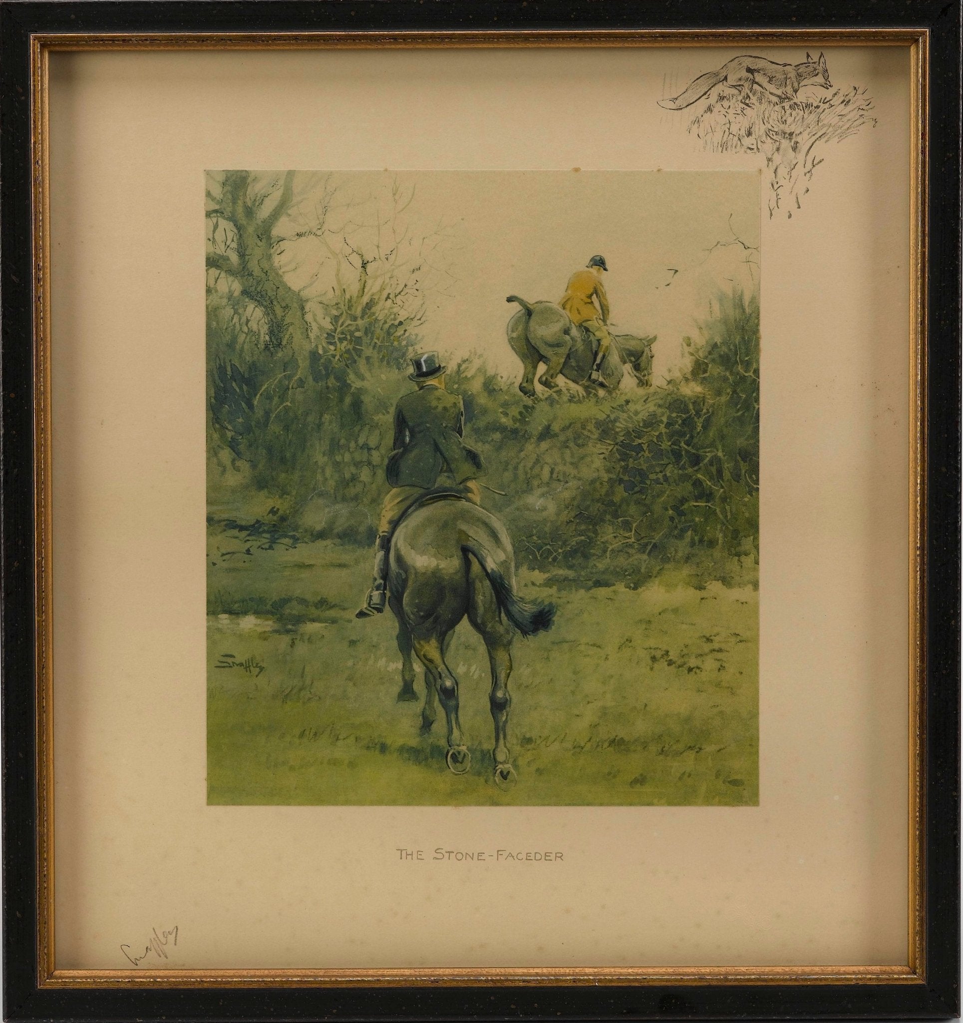 "The Stone Faceder" Signed Horse Print by Snaffles, Circa 1934 - The Great Republic