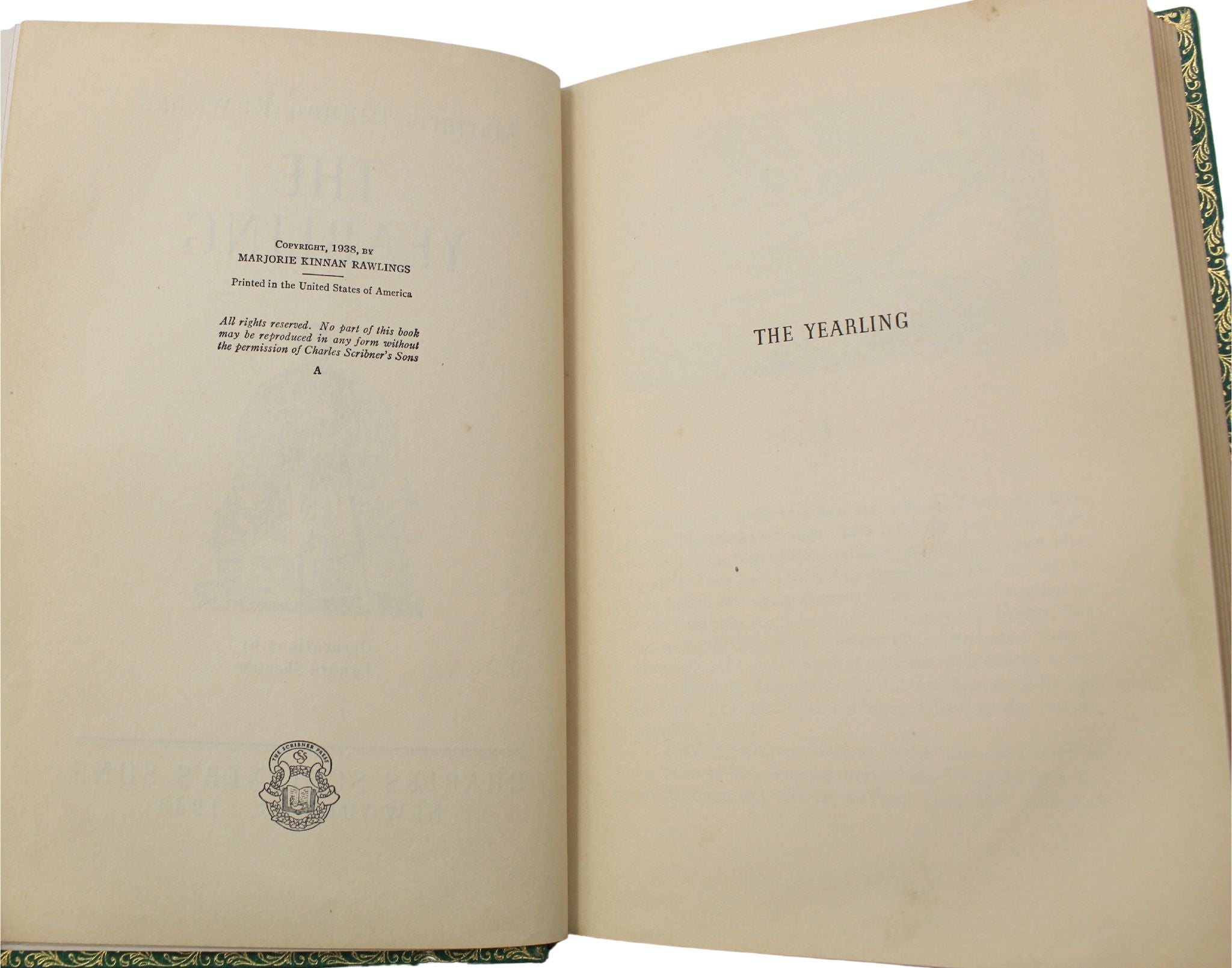 The Yearling by Marjorie Kinnan Rawlings, First Edition, 1938 - The Great Republic