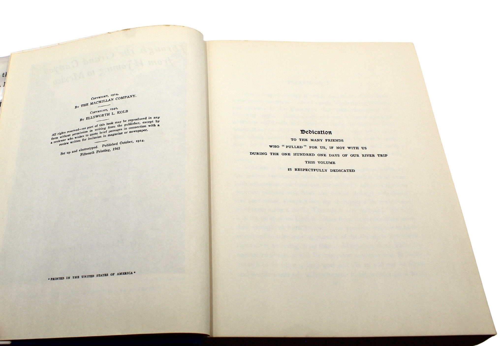 Through the Grand Canyon from Wyoming to Mexico, by Ellsworth L. Kolb, Signed by Emery Kolb, with Dust Jacket, 1963 - The Great Republic