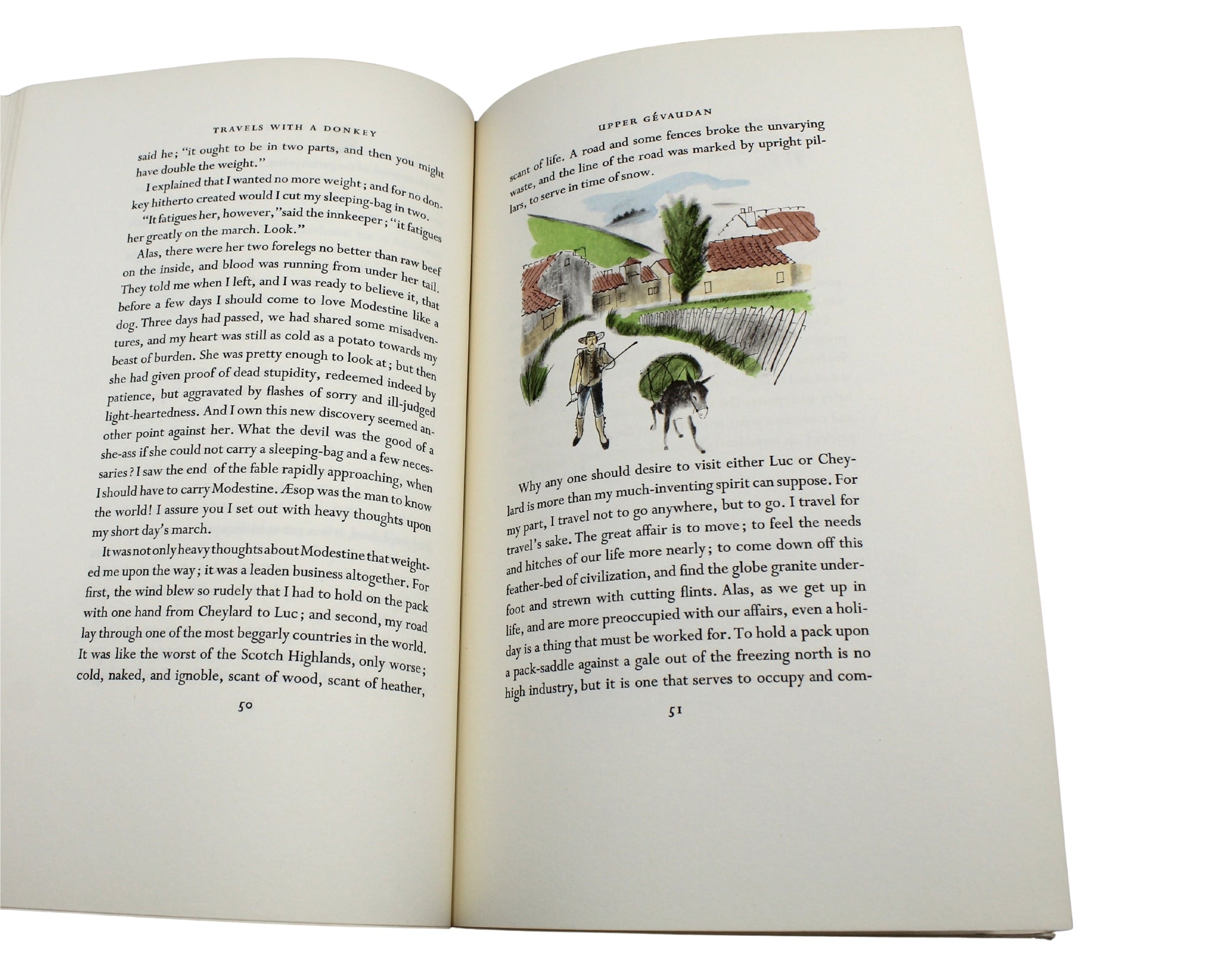 Travels with a Donkey in the Cevennes by Robert Louis Stevenson, Illustrated by Roger Duvoisin, Artist Signed Limited Edition, 1957 - The Great Republic