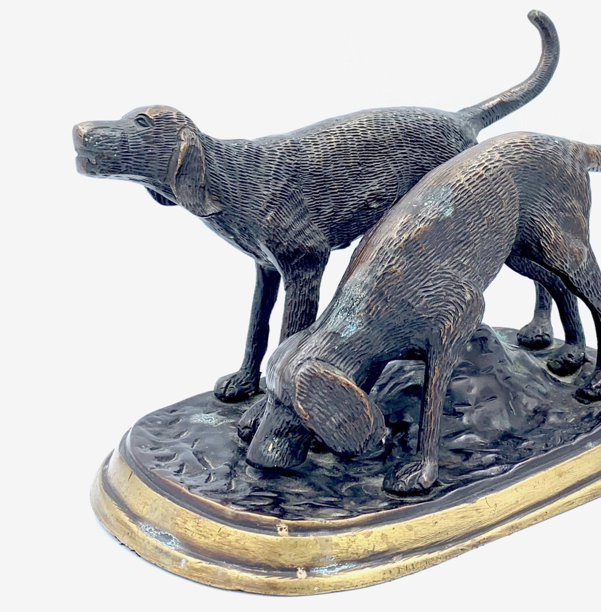 Two Hunting Dogs Bronze Sculpture - The Great Republic
