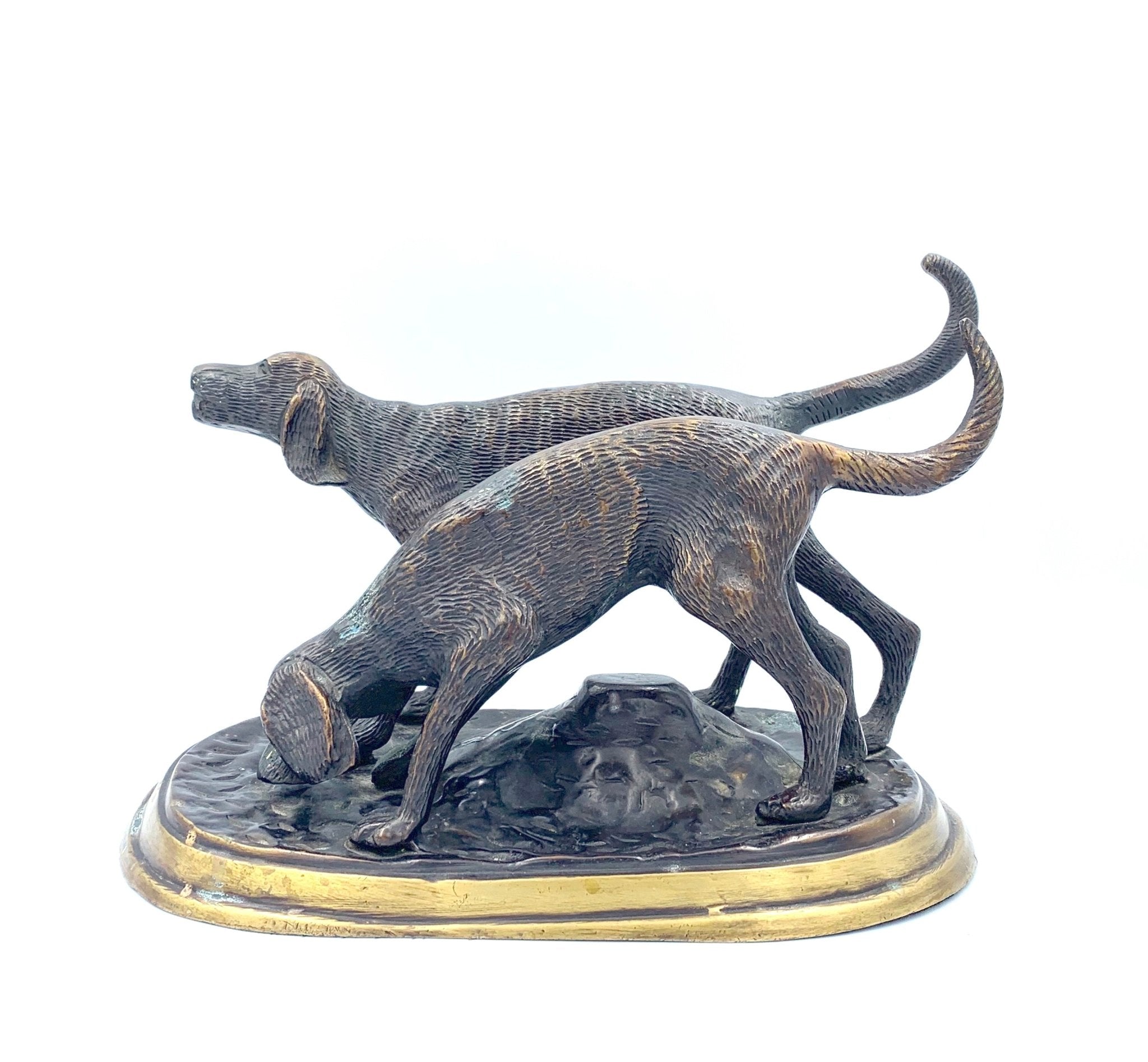 Two Hunting Dogs Bronze Sculpture - The Great Republic