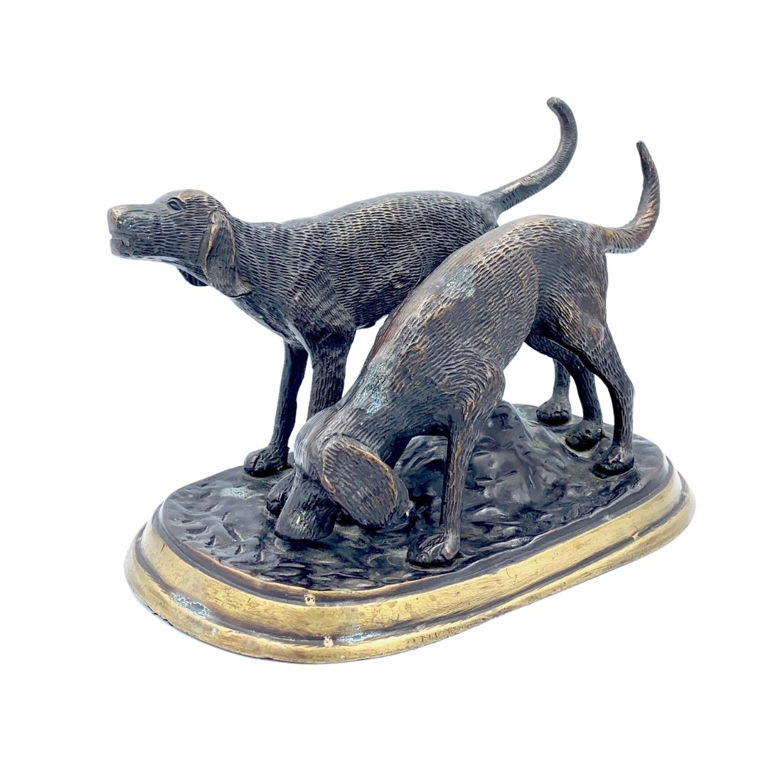 Two Hunting Dogs Bronze Sculpture - The Great Republic