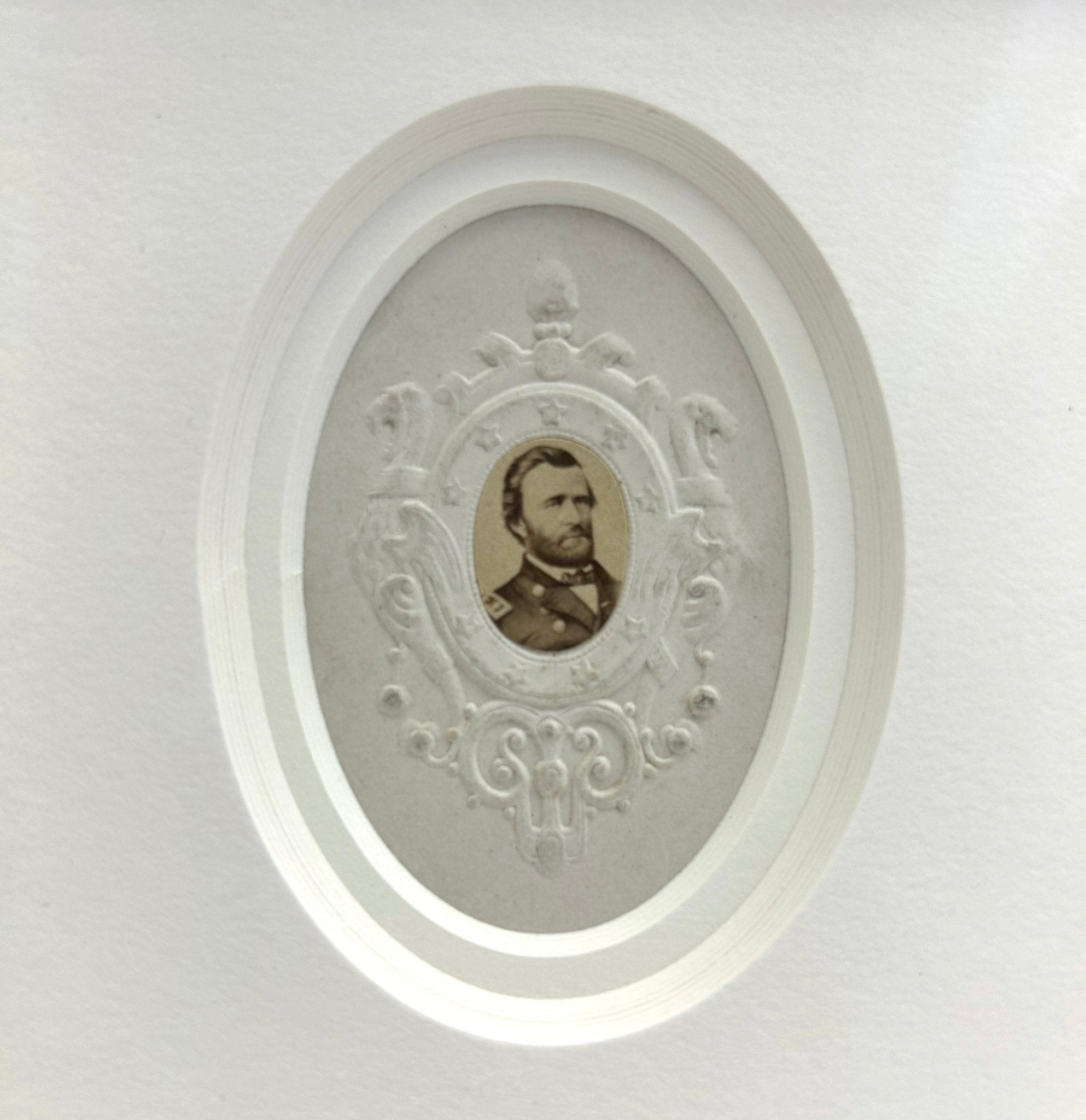 Ulysses S. Grant Signature, with Oval Albumen Carte-de-Visite of Grant - The Great Republic