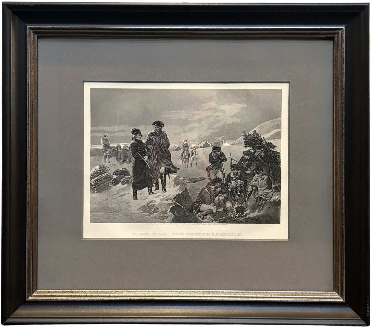 "Valley Forge- Washington & Lafayette" Engraving, Published by Johnson, Wilson & Co., 1874 - The Great Republic