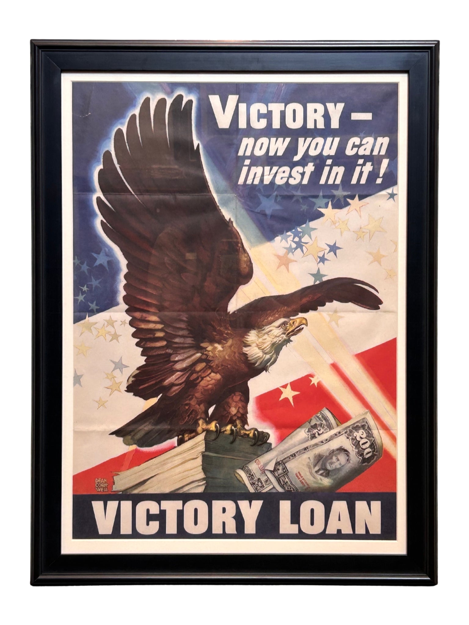 "Victory- now you can invest in it!" Vintage WWII Victory Loan Poster, by Dean Cornwell, 1945 - The Great Republic