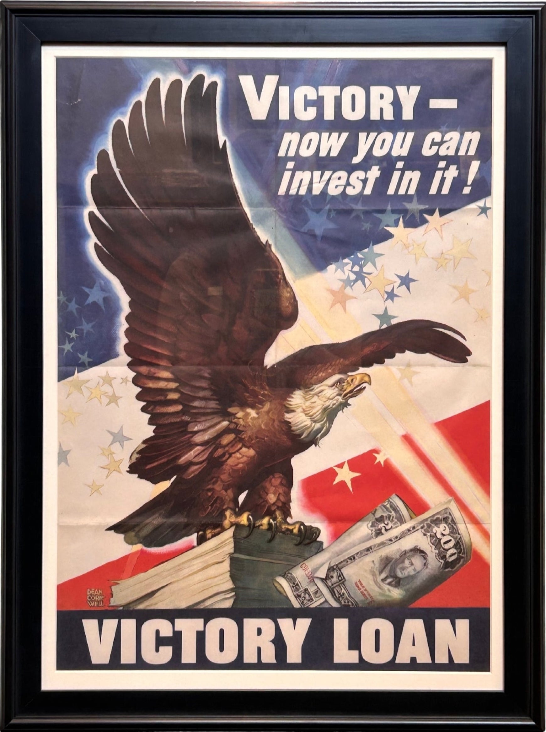 "Victory- now you can invest in it!" Vintage WWII Victory Loan Poster, by Dean Cornwell, 1945