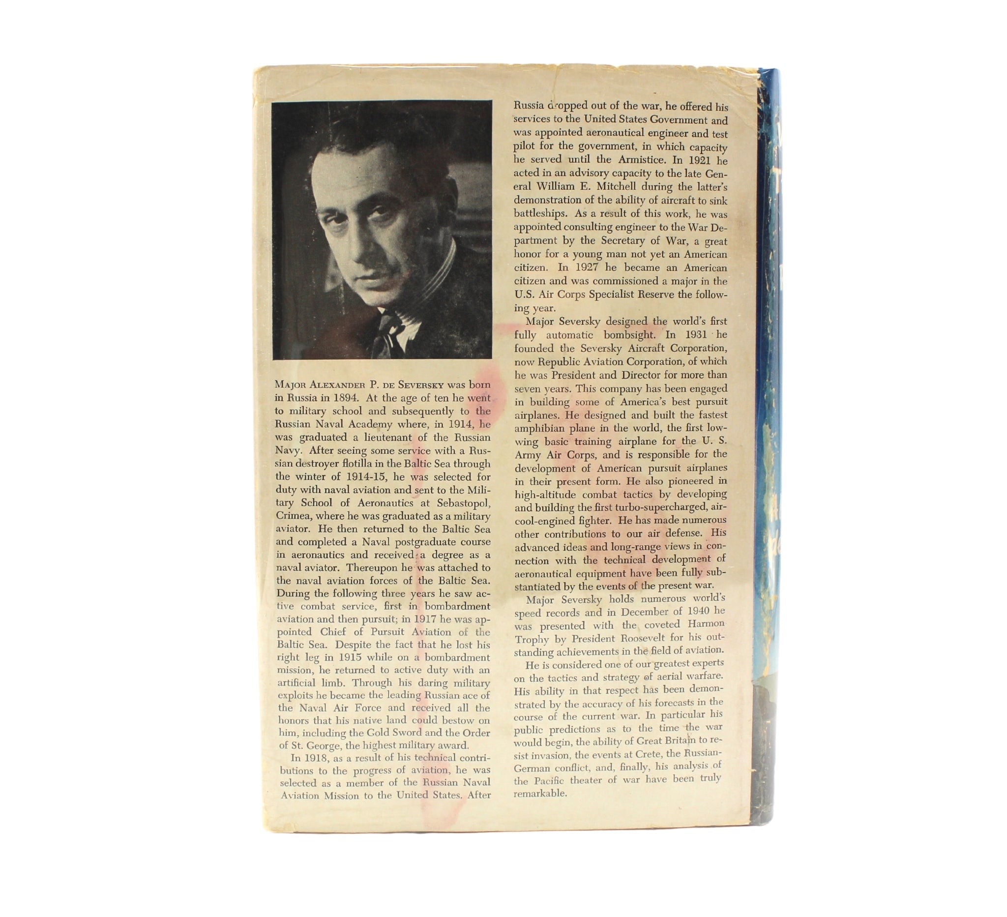 Victory Through Air Power By Major Alexander P. De Seversky, Signed and Inscribed, in Original Dust Jacket, 1942 - The Great Republic