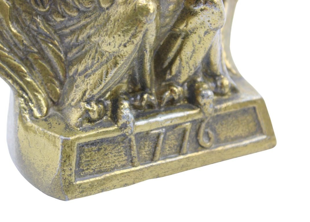 Vintage "1776" Brass American Eagle Bookends by Colonial Virginia - The Great Republic