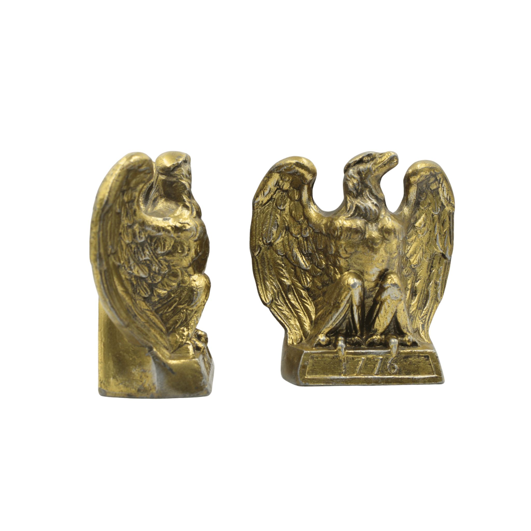 Vintage "1776" Brass American Eagle Bookends by Colonial Virginia - The Great Republic