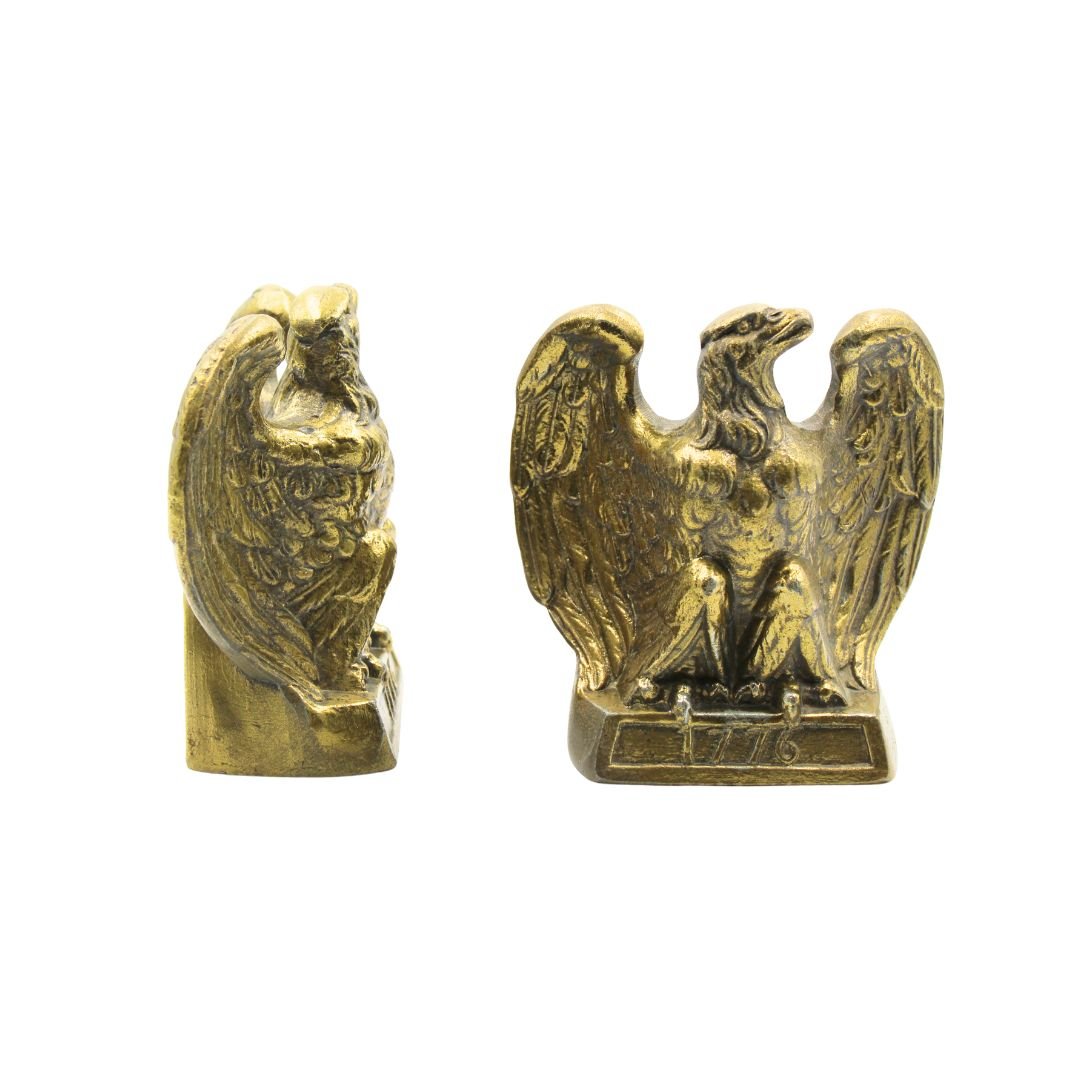 Vintage "1776" Brass American Eagle Bookends by Colonial Virginia - The Great Republic