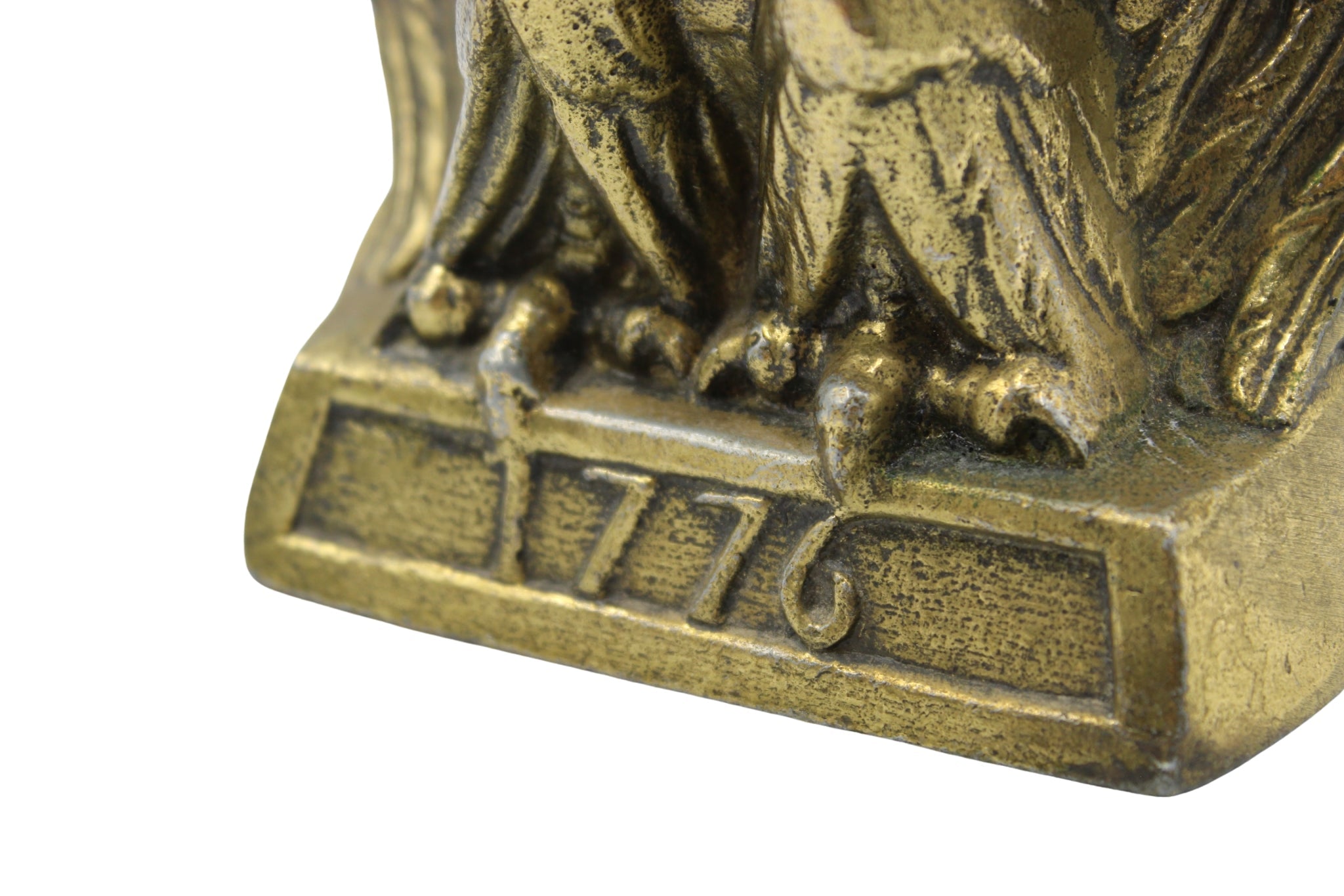 Vintage "1776" Brass American Eagle Bookends by Colonial Virginia - The Great Republic