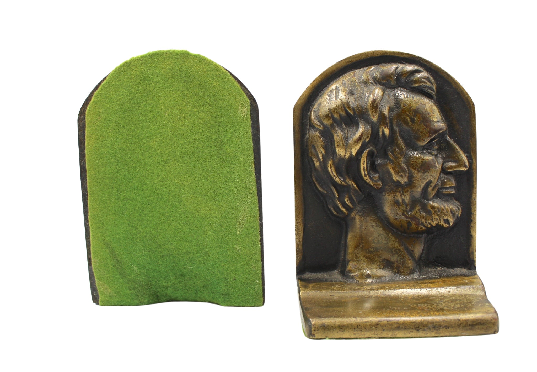 Vintage Abraham Lincoln Bronze Bust Bookends - The Great Republic