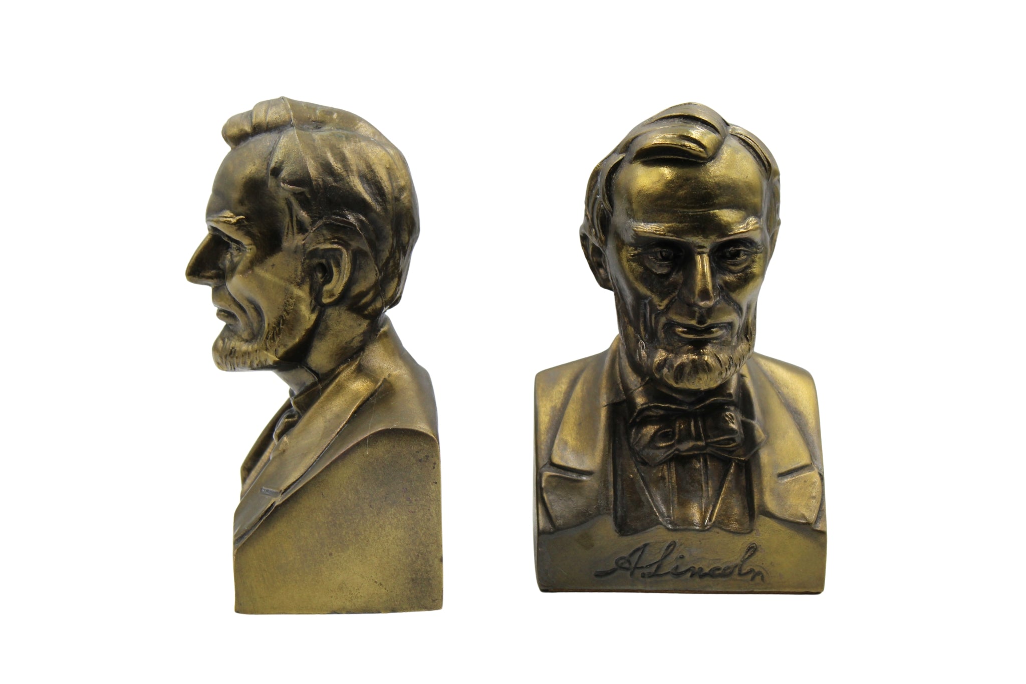 Vintage Abraham Lincoln Bust Bookends - The Great Republic