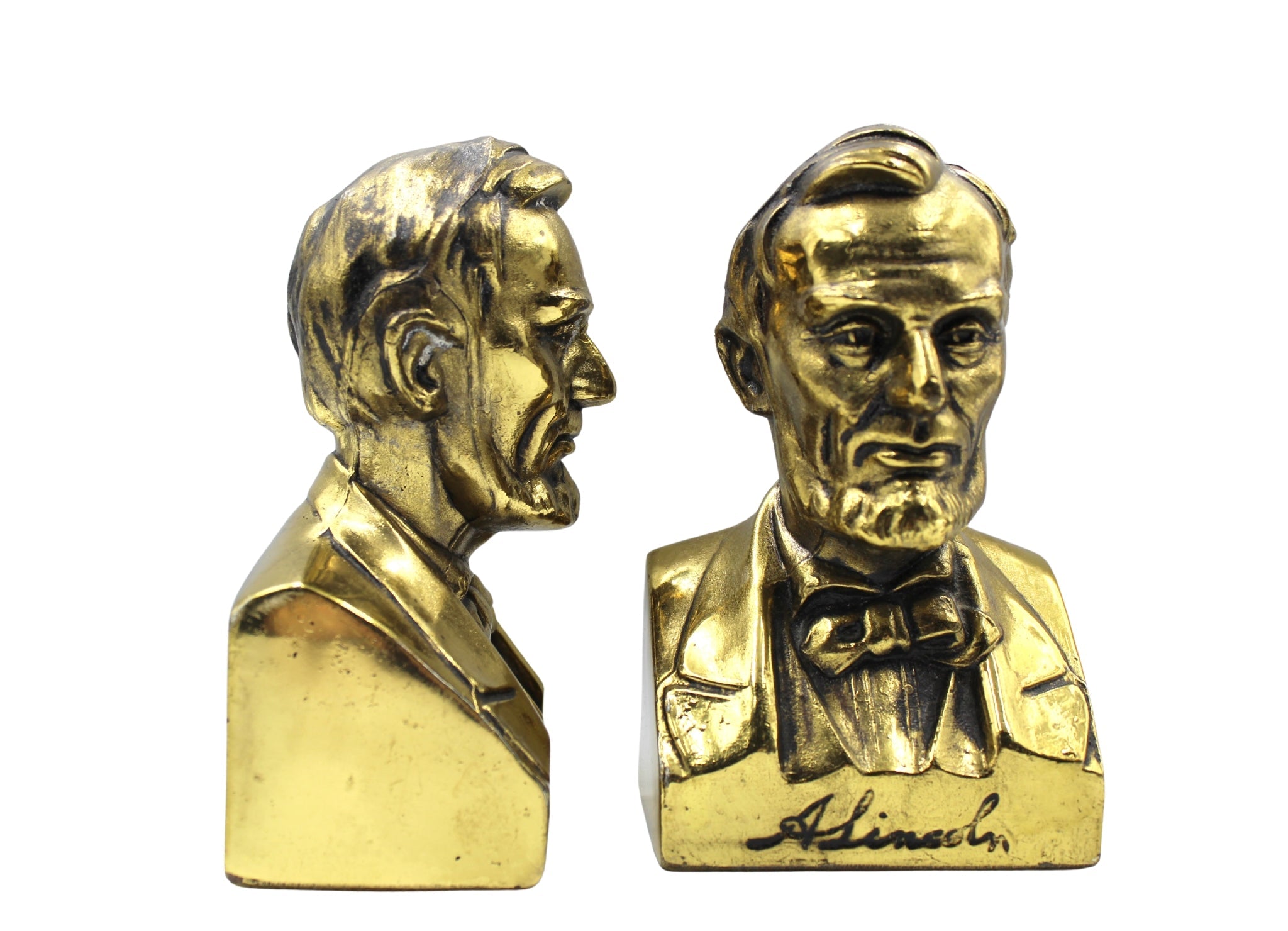 Vintage Abraham Lincoln Bust Bookends - The Great Republic