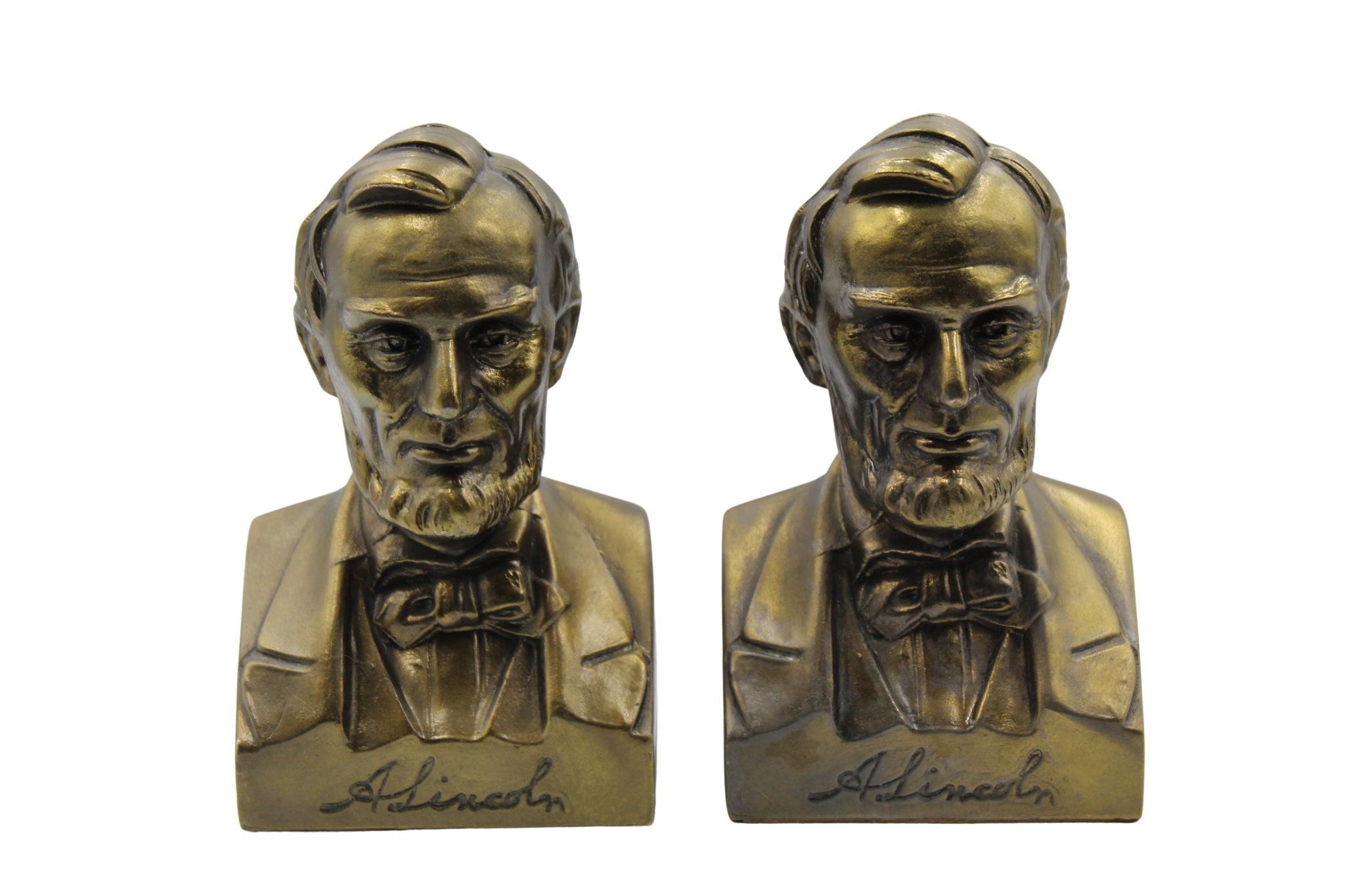Vintage Abraham Lincoln Bust Bookends - The Great Republic