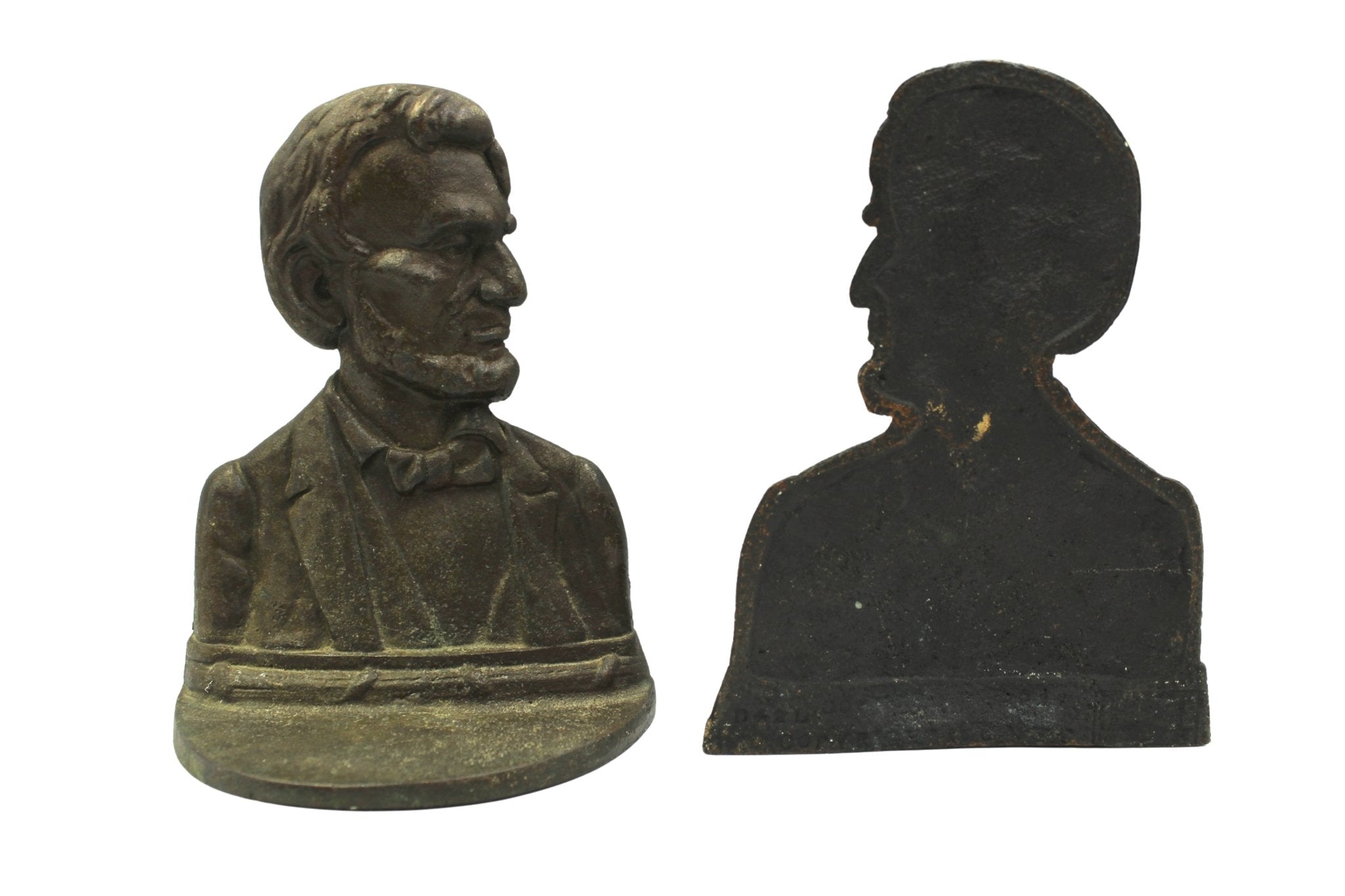 Vintage Abraham Lincoln Bust Bookends by Bronze Met Art Co., 1927 - The Great Republic