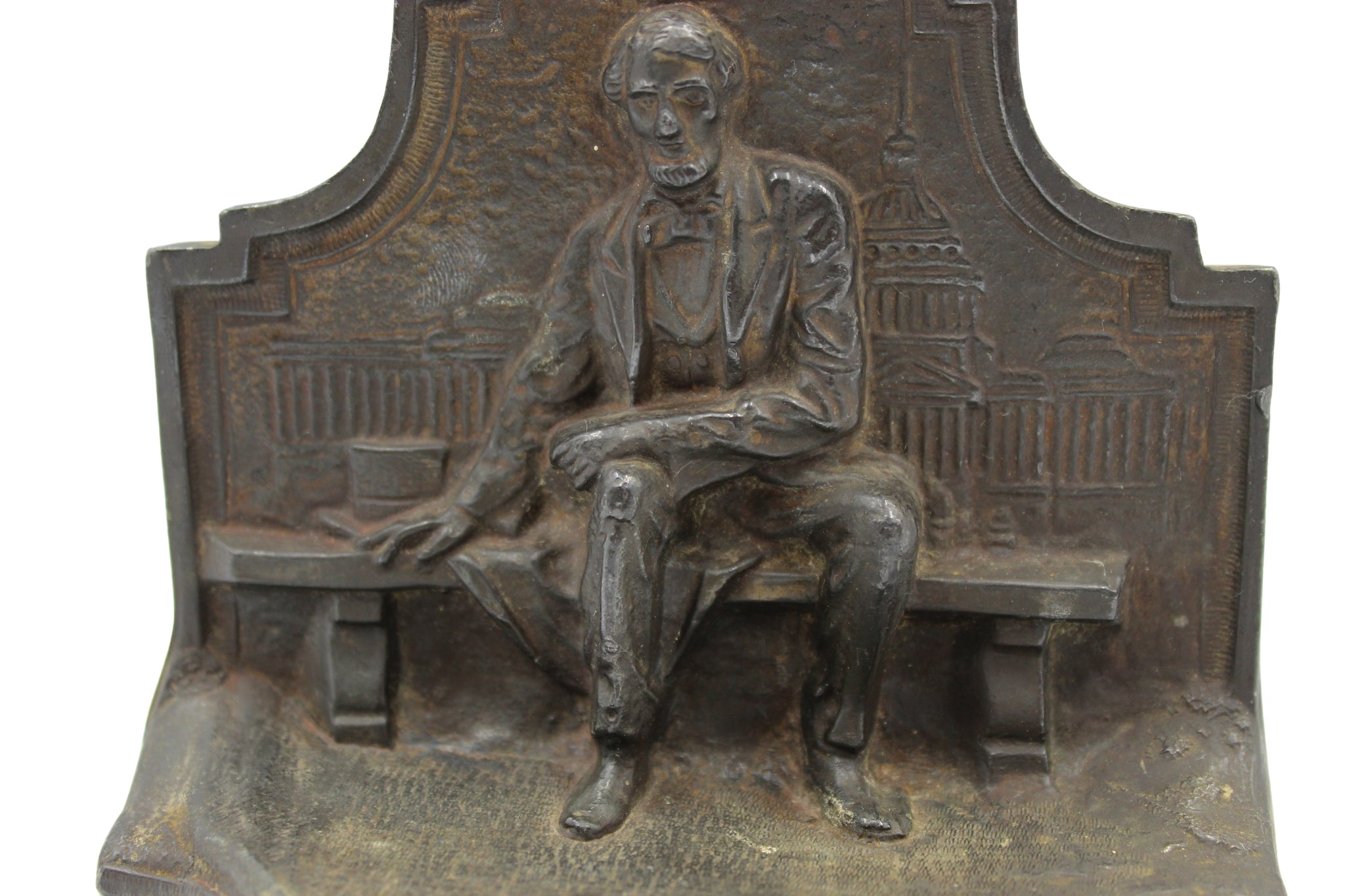 Vintage Abraham Lincoln Seated Bookends - The Great Republic