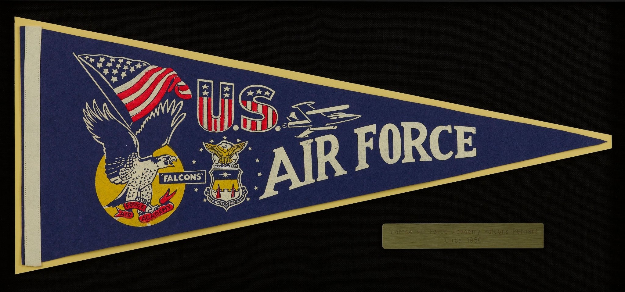 Vintage Air Force Academy Falcons Pennant, Circa 1950s - The Great Republic
