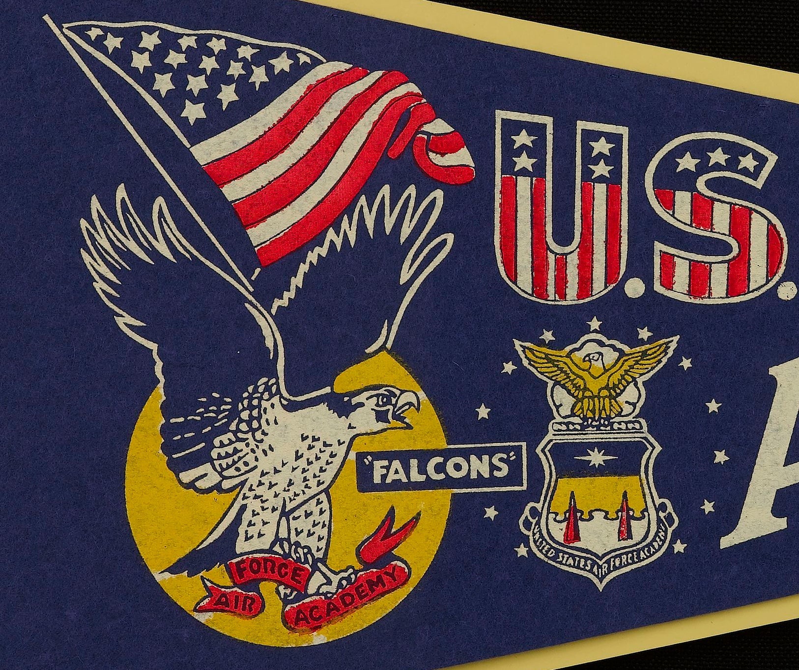 Vintage Air Force Academy Falcons Pennant, Circa 1950s - The Great Republic