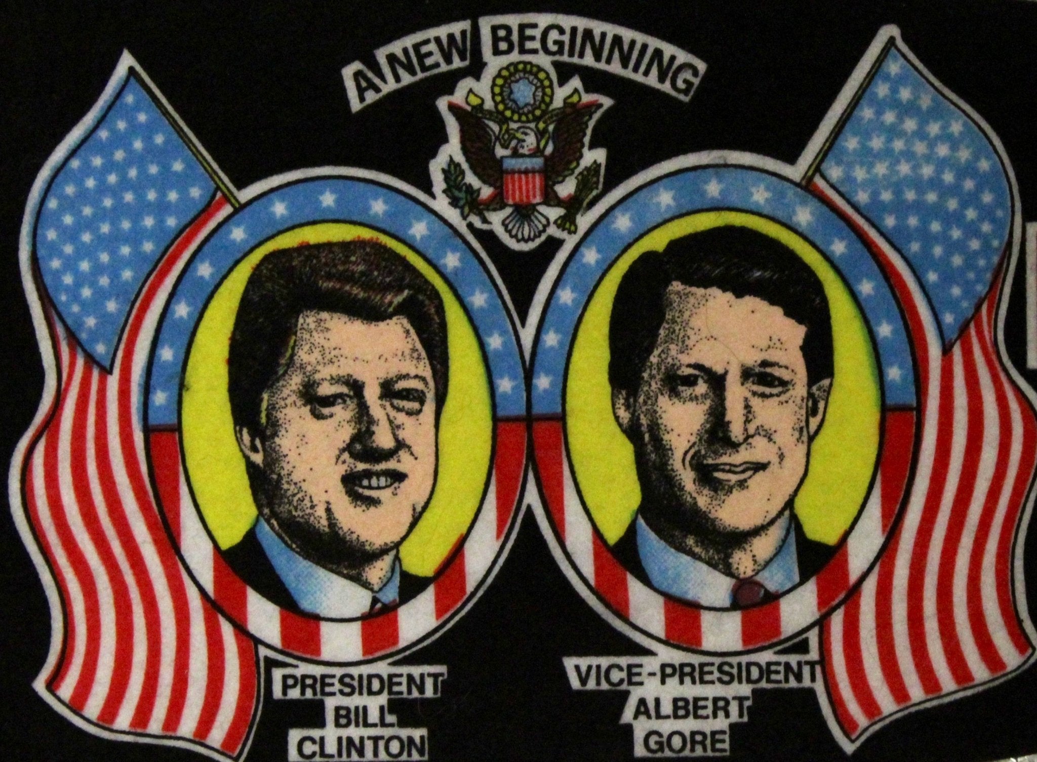 Vintage "Bill Clinton, Albert Gore, January 20th, 1993, 42nd President" Inaugural Pennant - The Great Republic