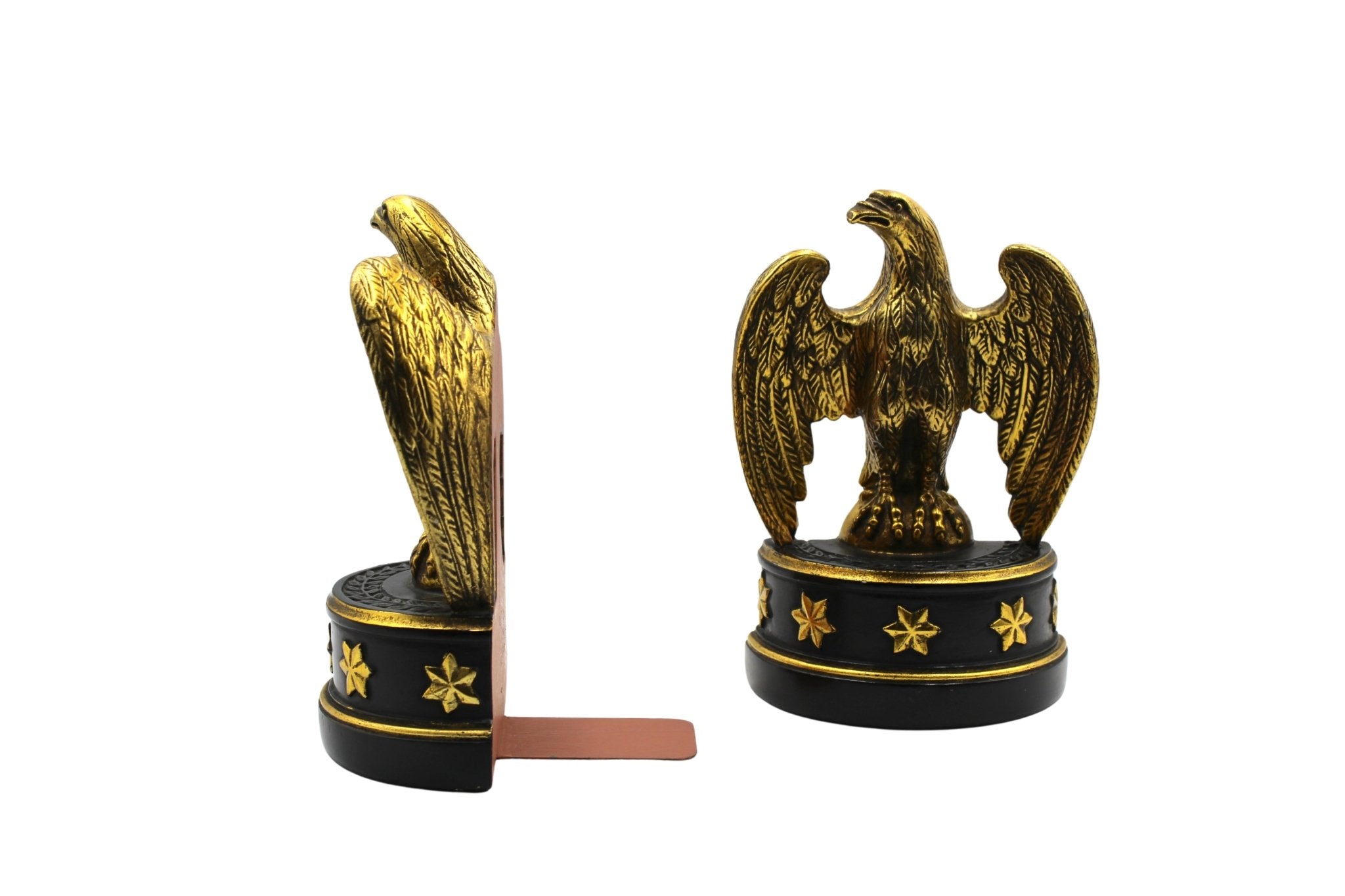 Vintage Borghese Eagle Bookends with Black Base - The Great Republic