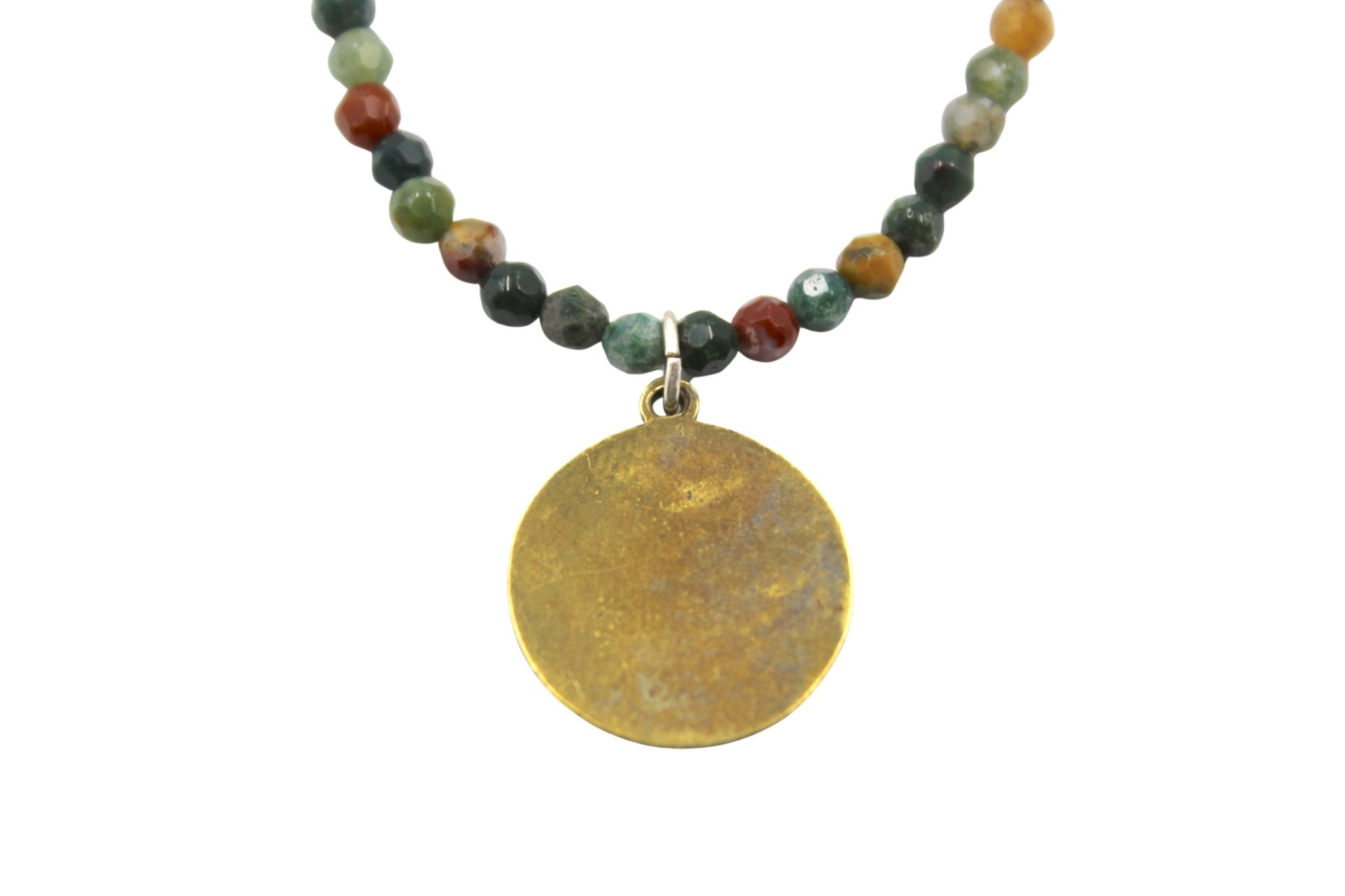 Vintage British Gaming Charm on Faceted Multistone Necklace - The Great Republic