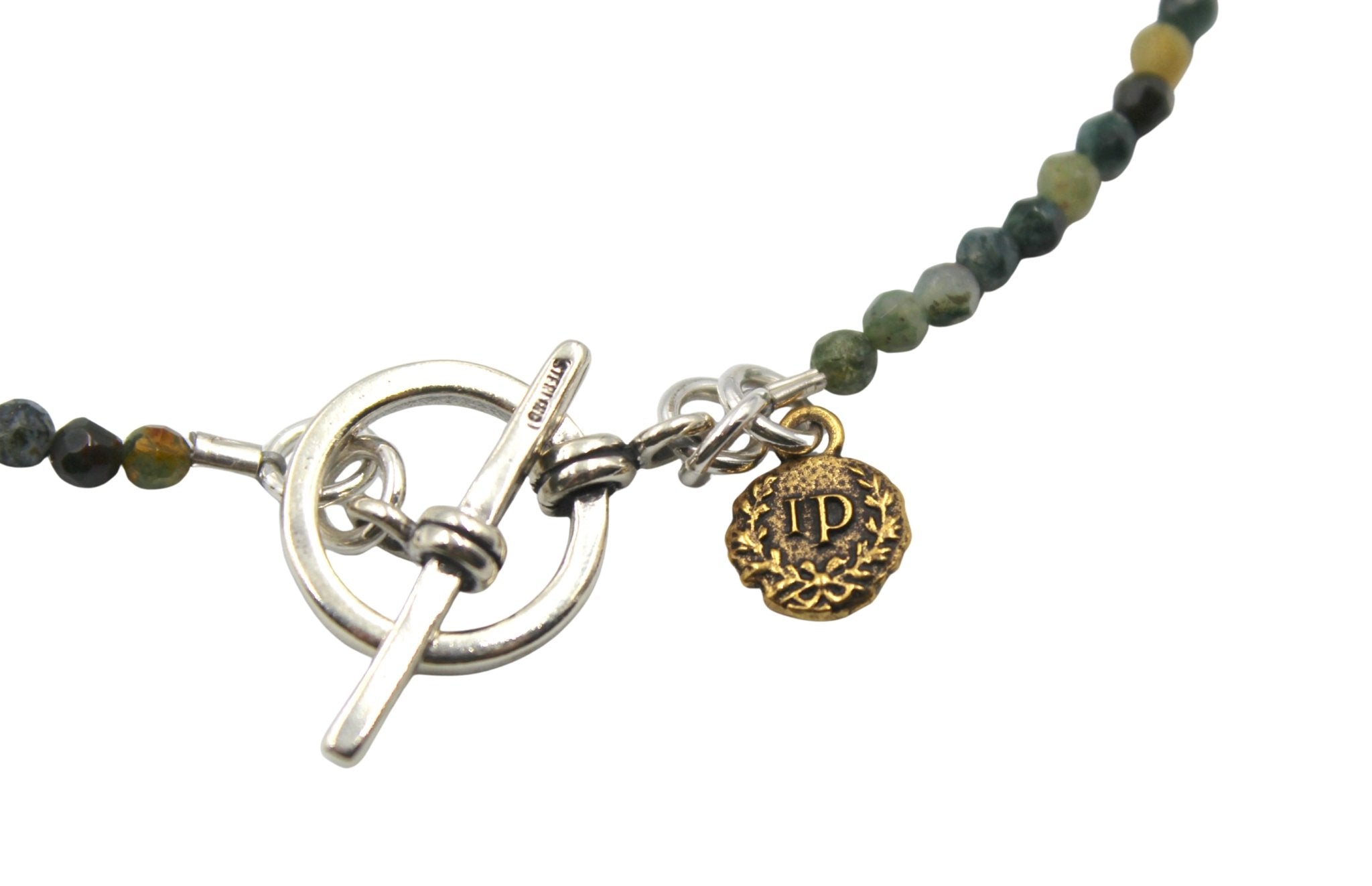 Vintage British Gaming Charm on Faceted Multistone Necklace - The Great Republic