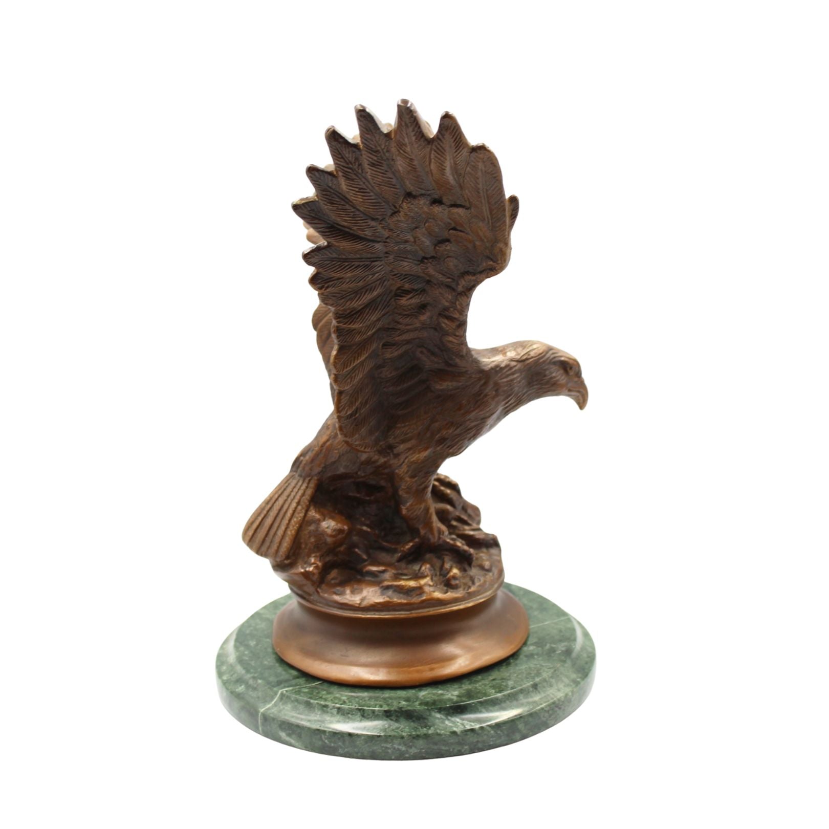 Vintage Bronze Eagle on Rocks on Green Marble Base, Late 20th Century - The Great Republic