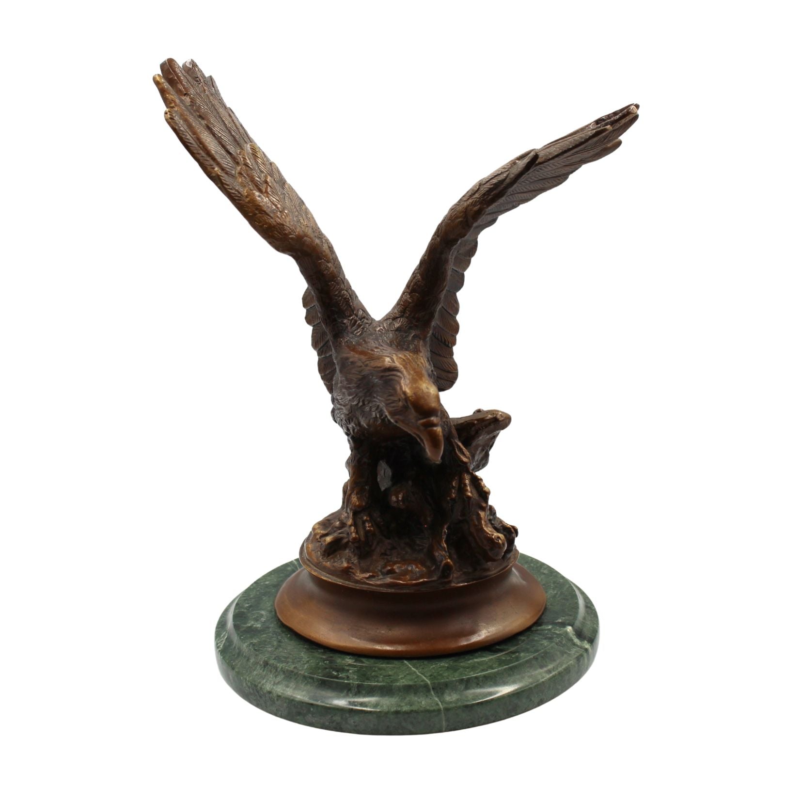 Vintage Bronze Eagle on Rocks on Green Marble Base, Late 20th Century - The Great Republic