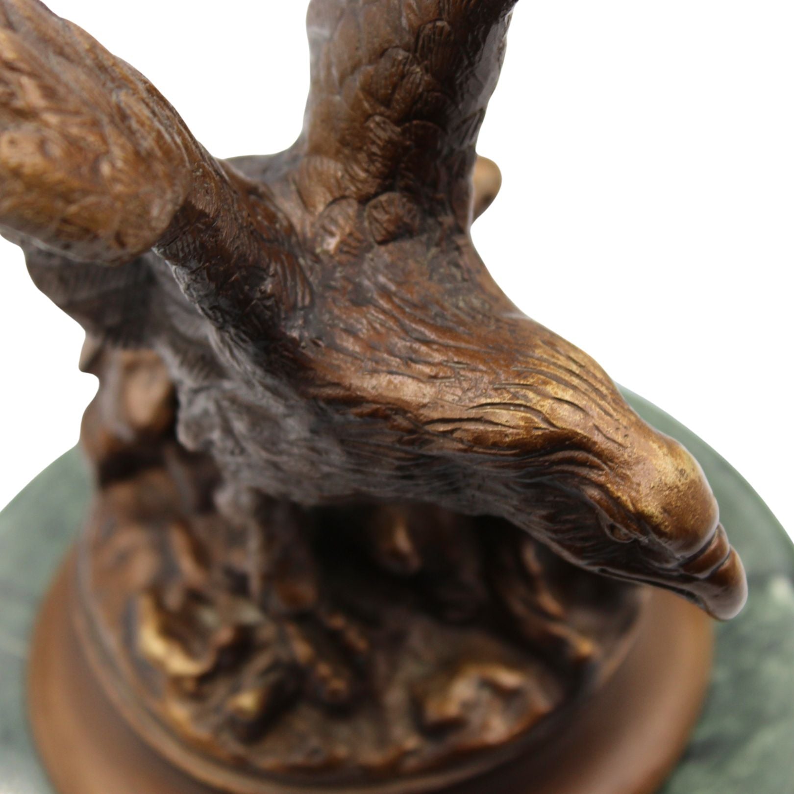Vintage Bronze Eagle on Rocks on Green Marble Base, Late 20th Century - The Great Republic