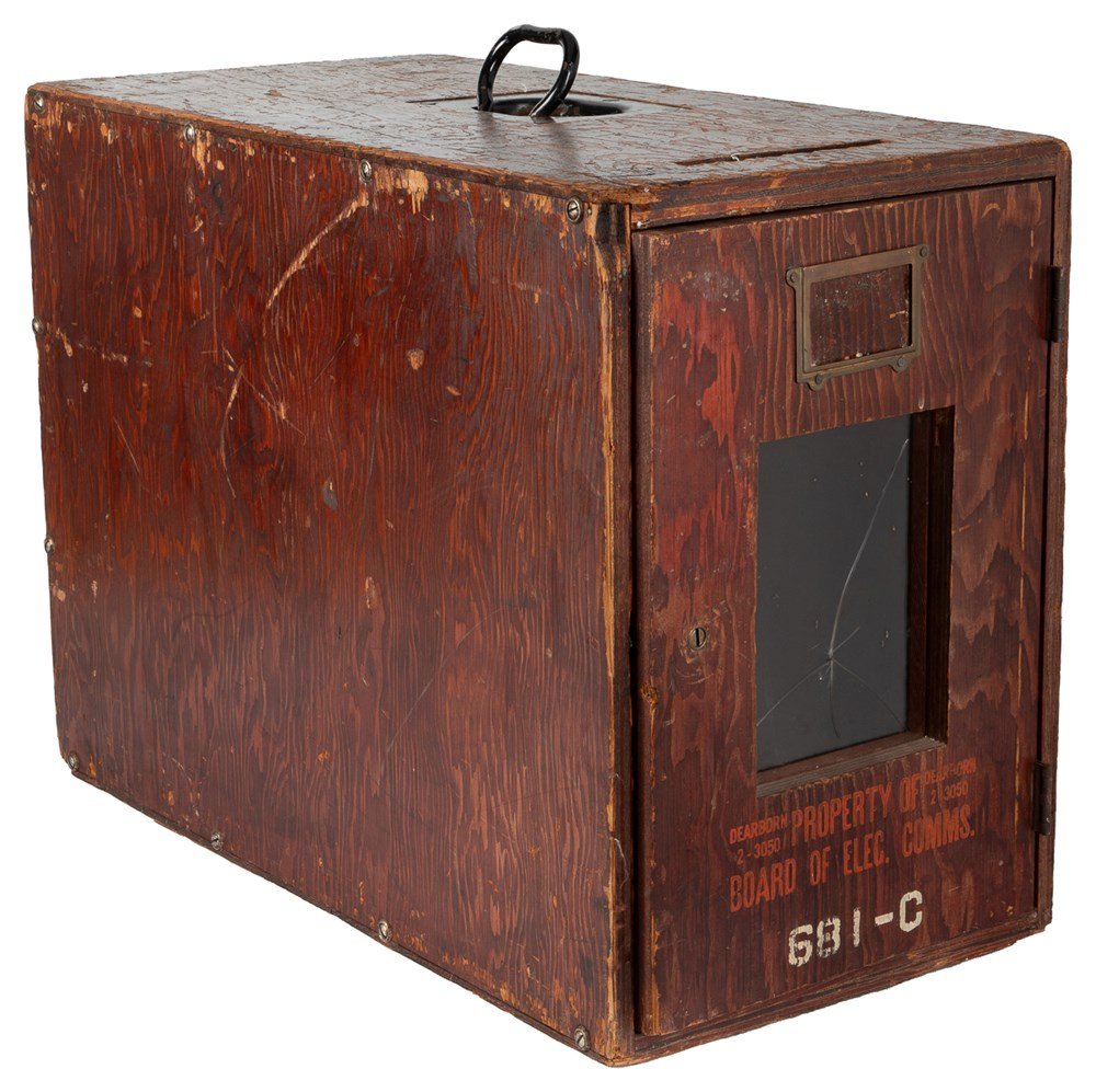 Vintage Chicago Wooden Ballot Box, circa 1920s - The Great Republic